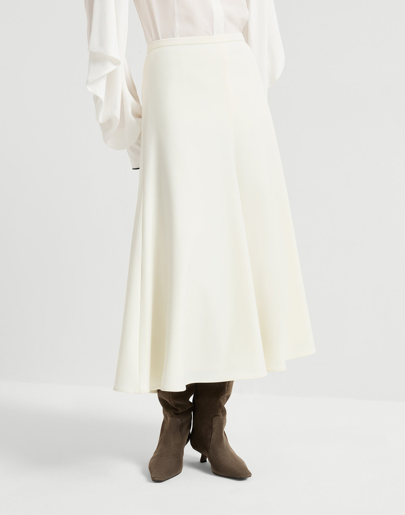 Comfort virgin wool gabardine flute skirt 1