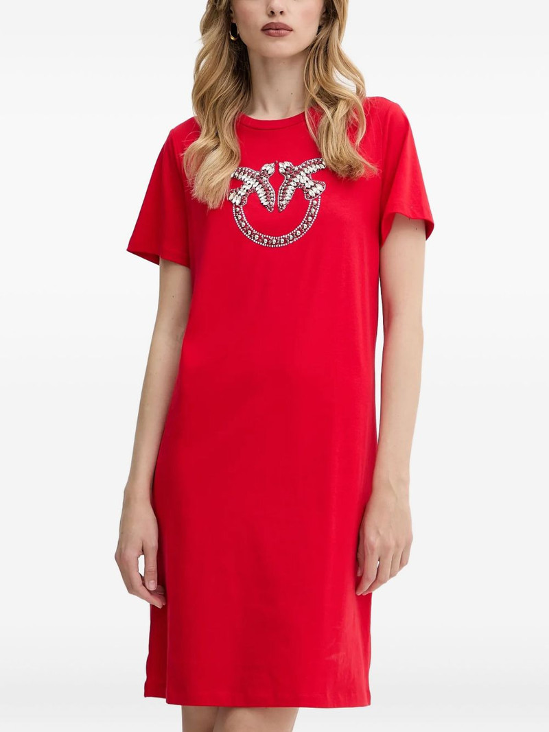 logo-embellished mini T-shirt dress 1