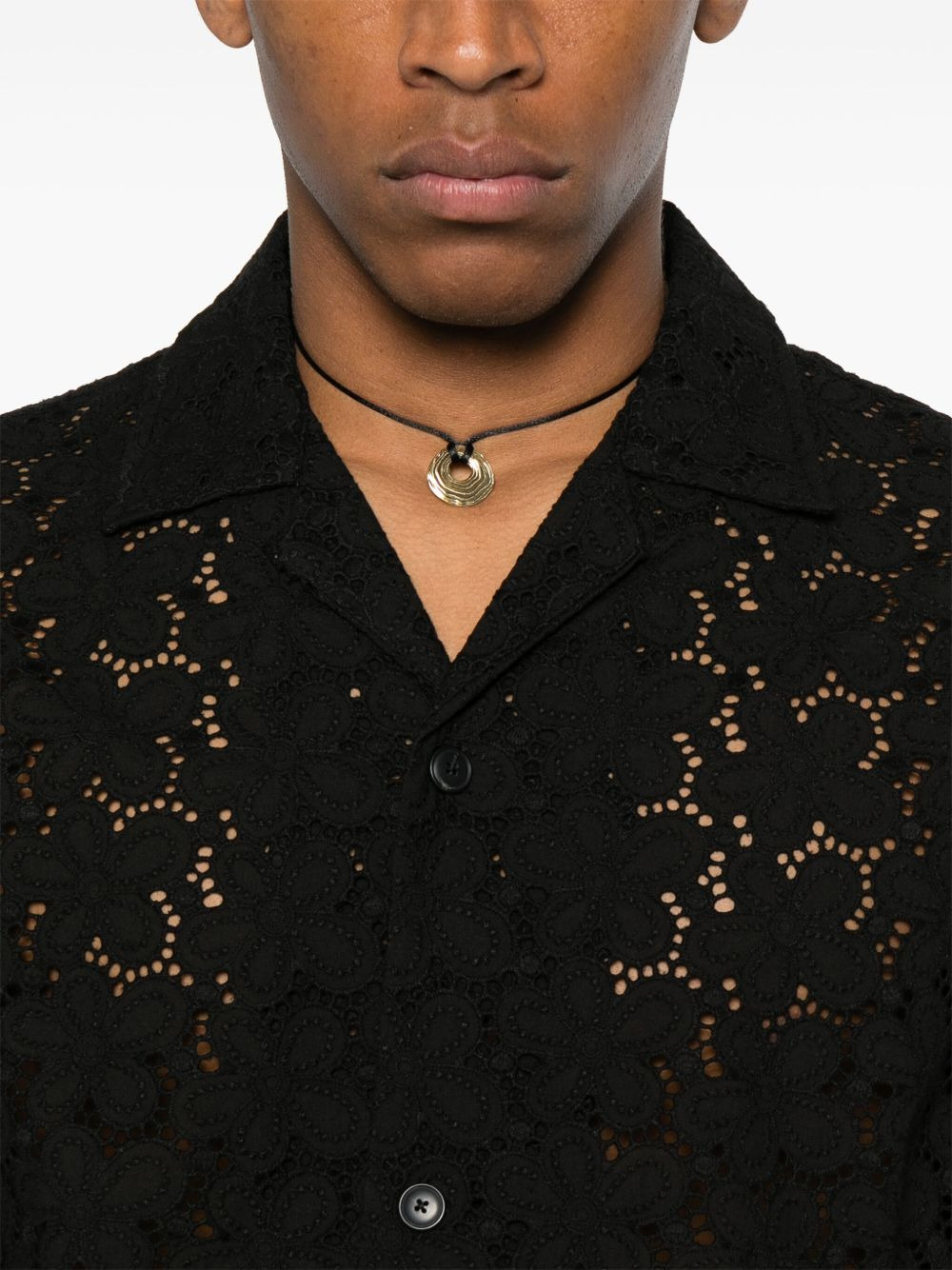 perforated-design shirt - 5