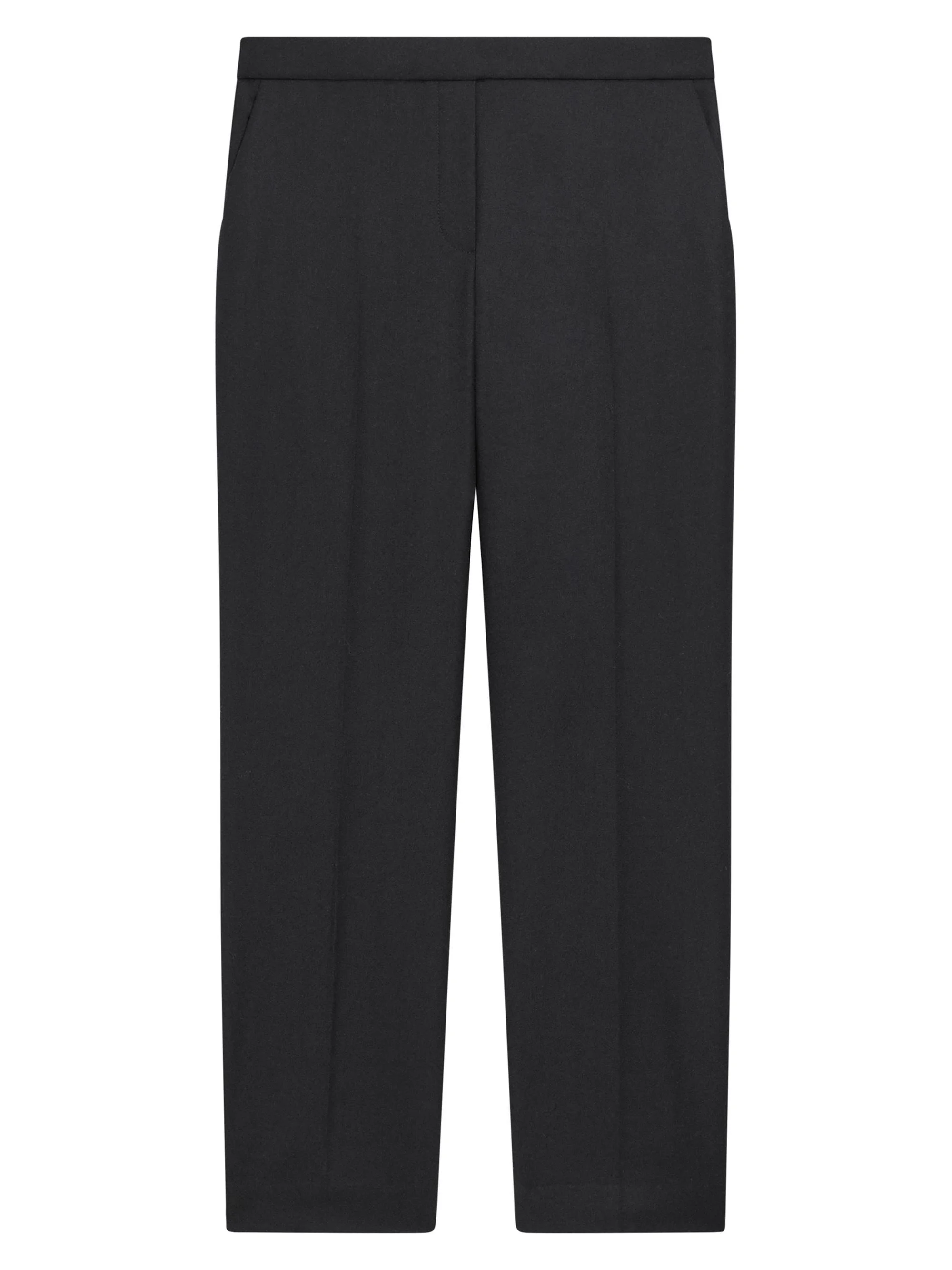 Women's Treeca Wool Crop Trousers - Black - 1