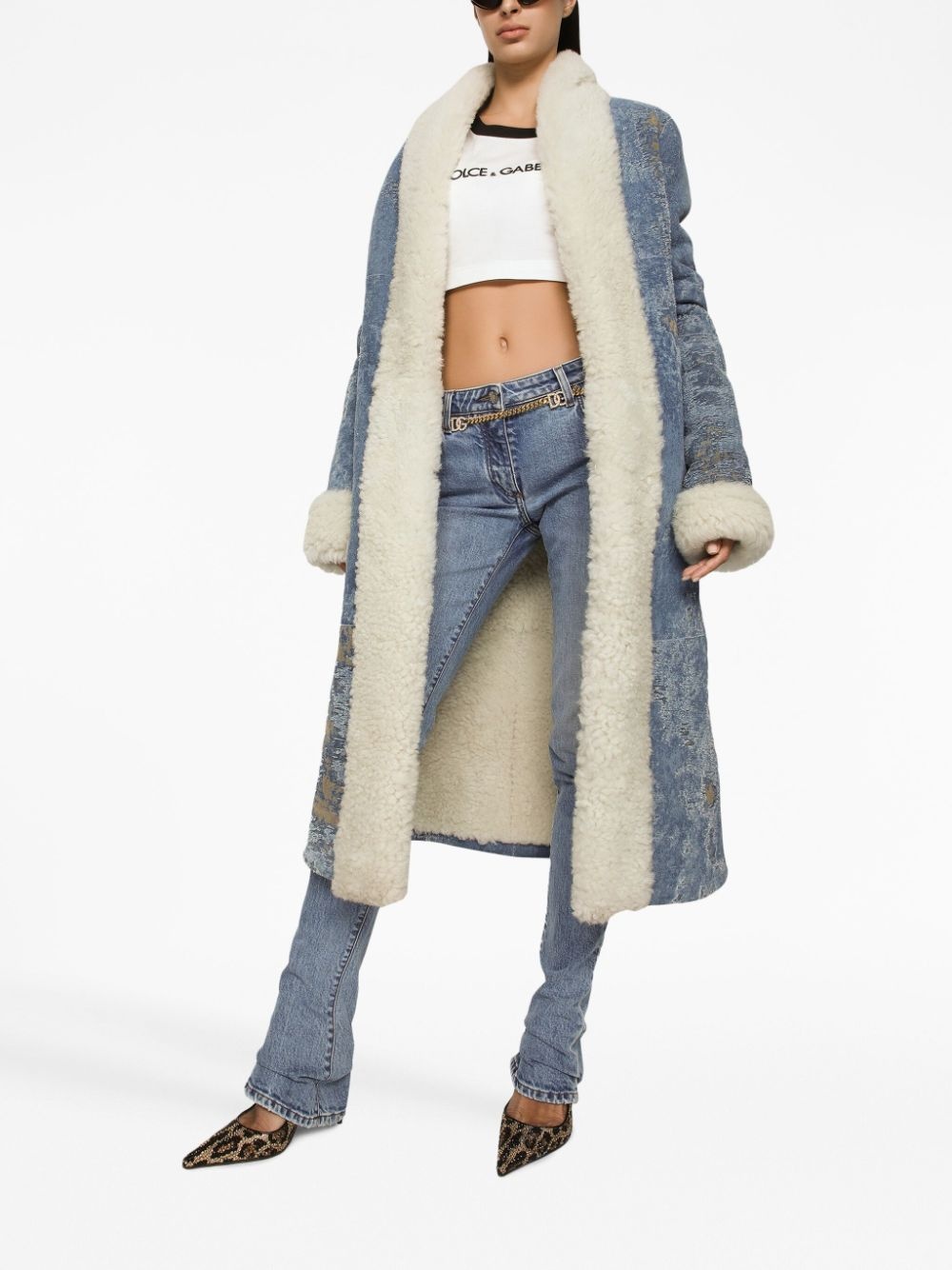 logo-patch low-rise bootcut jeans - 3