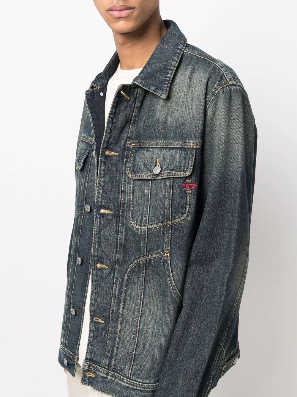 faded-effect denim jacket - 6