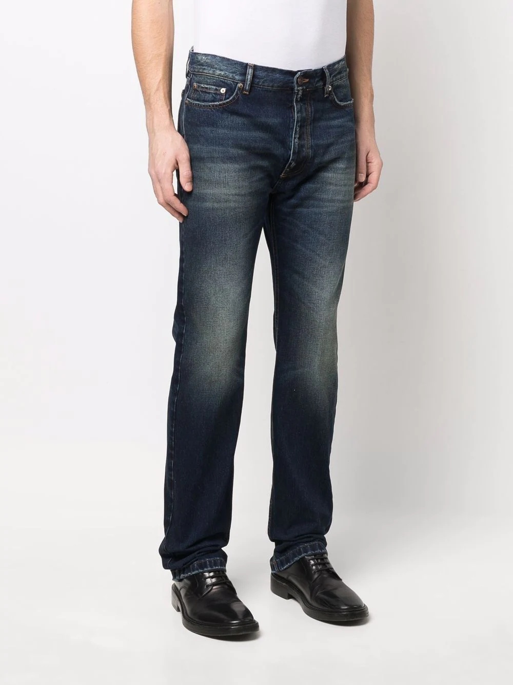 faded-effect straight-leg jeans - 4