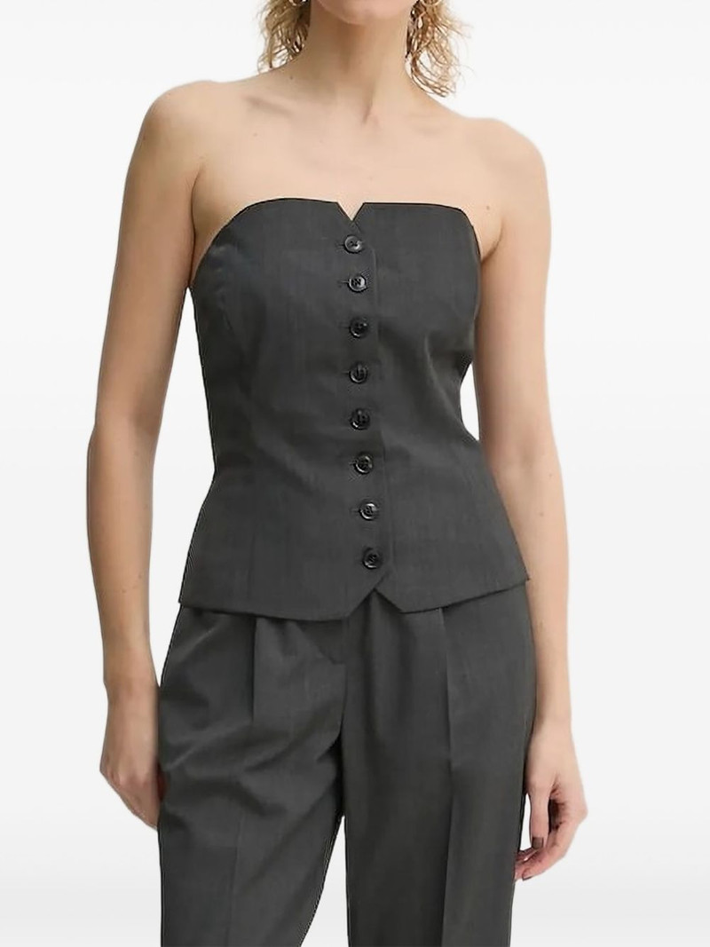 Saellen button-front strapless top 1