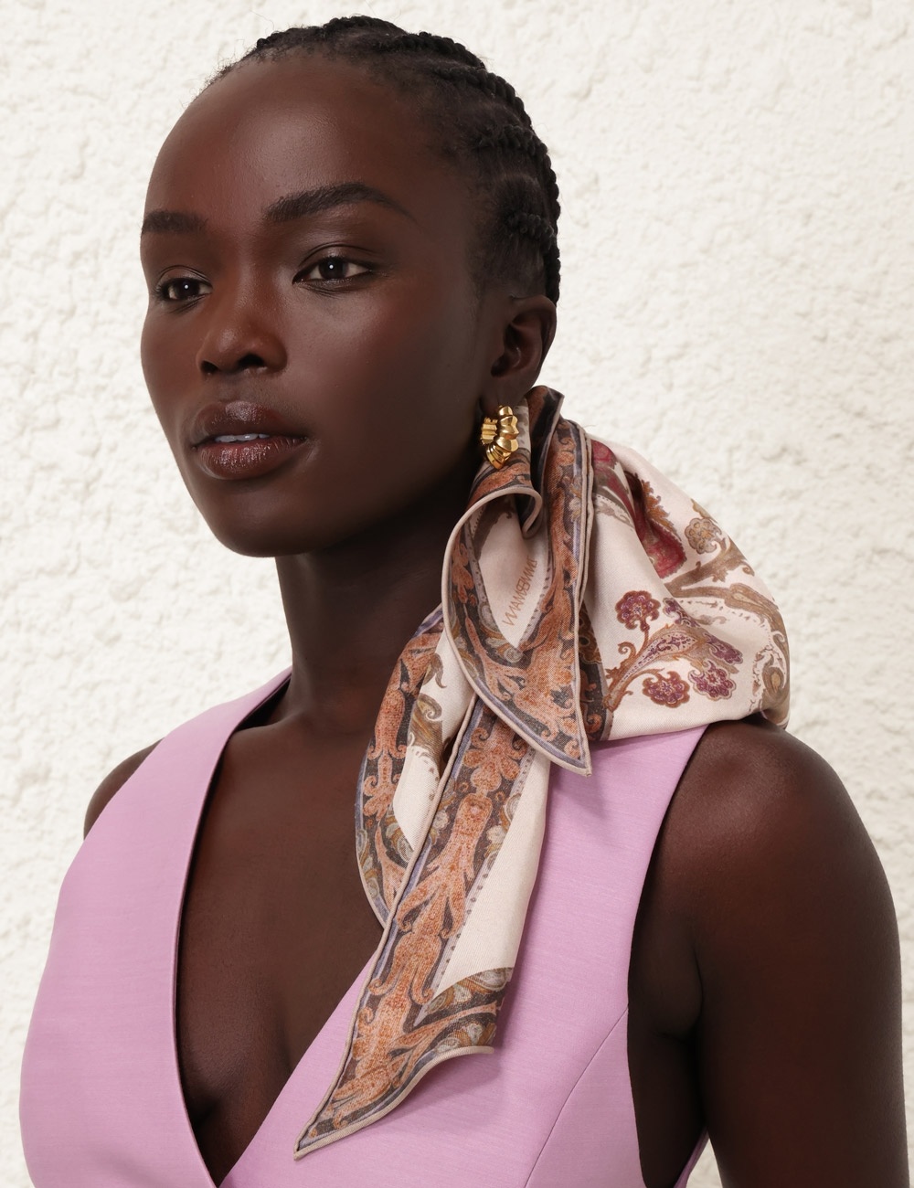 PRINTED SILK NECK SCARF - 4