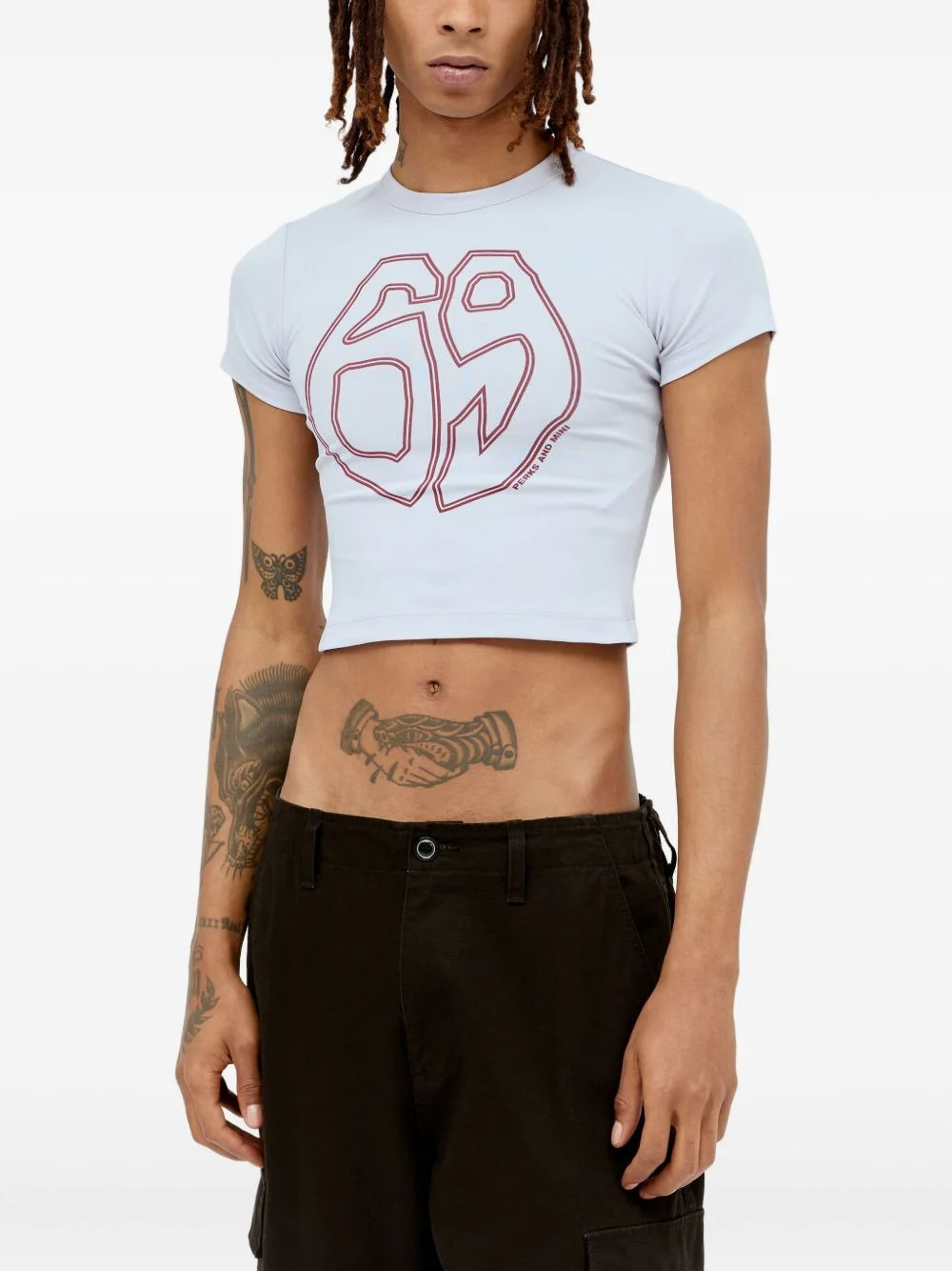 graphic-print cropped T-shirt - 1