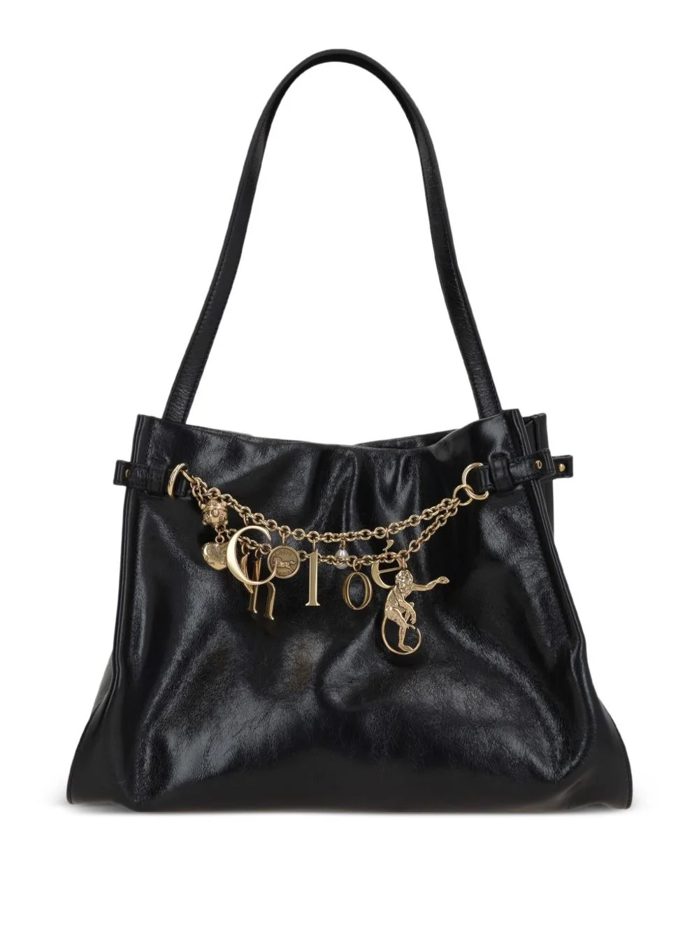 Charms embellished leather tote bag - 1