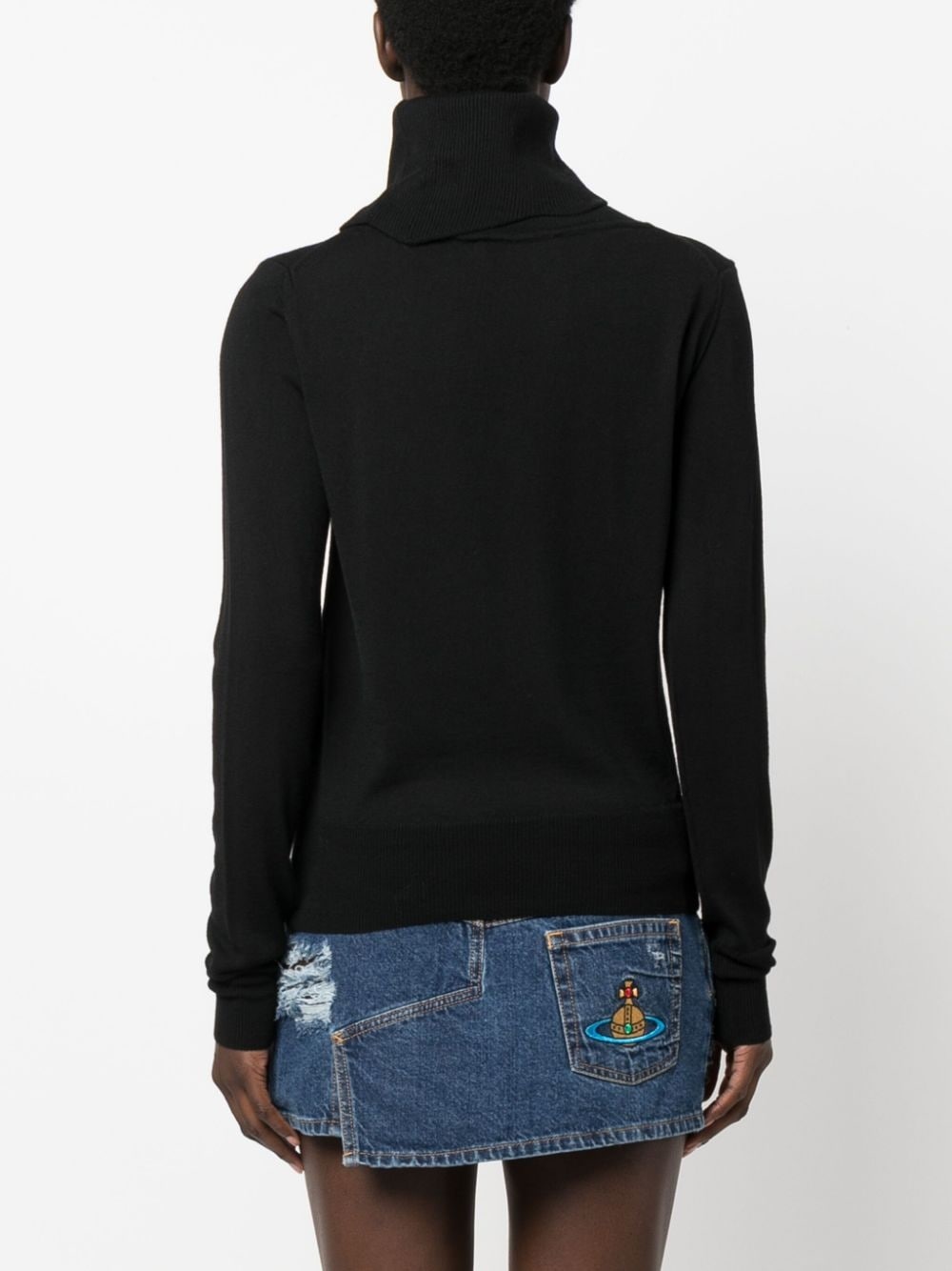 Orb-embroidered  roll neck jumper - 4