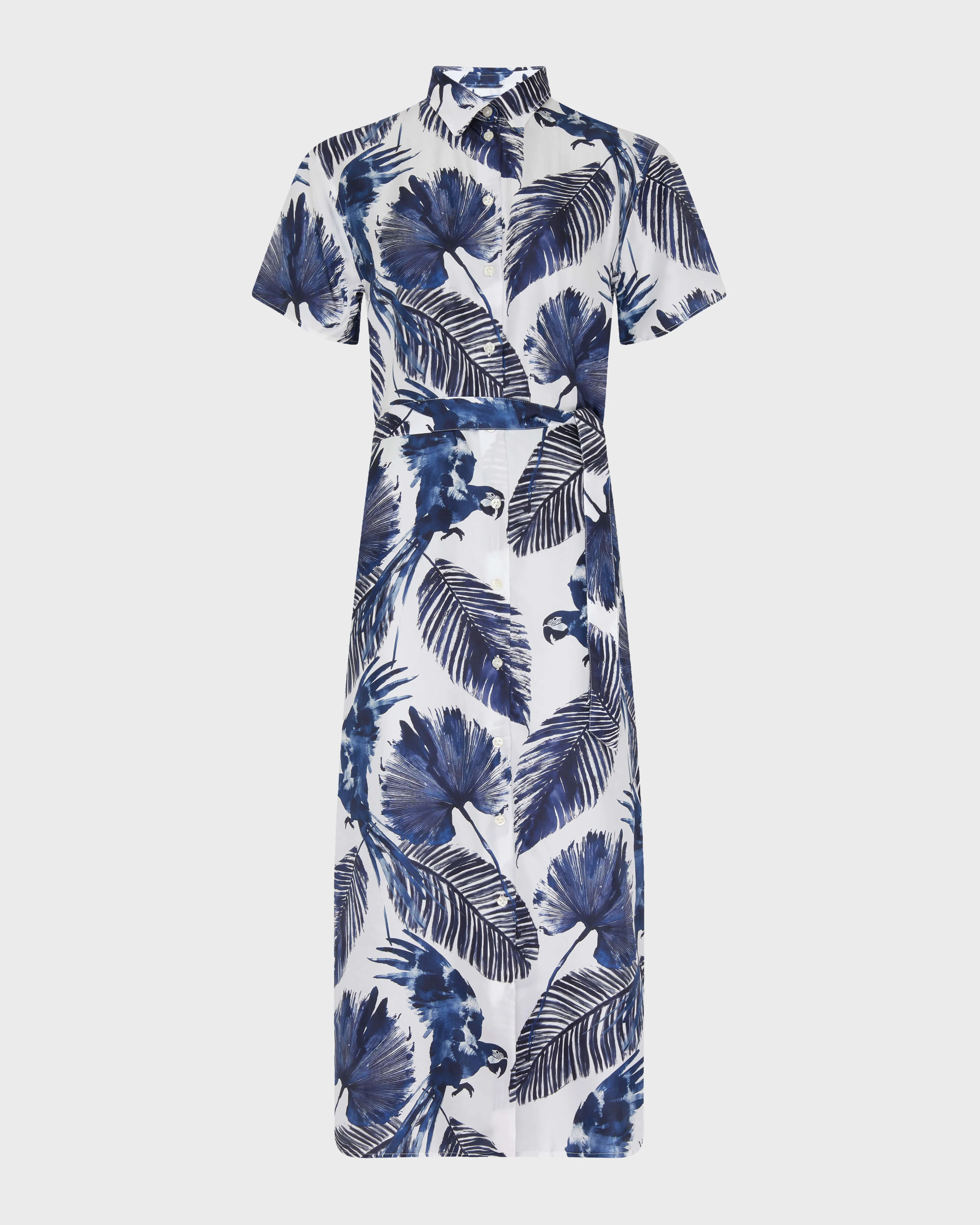 WOMEN SILK LONG SHIRT DRESS PAPAGAIO - 1