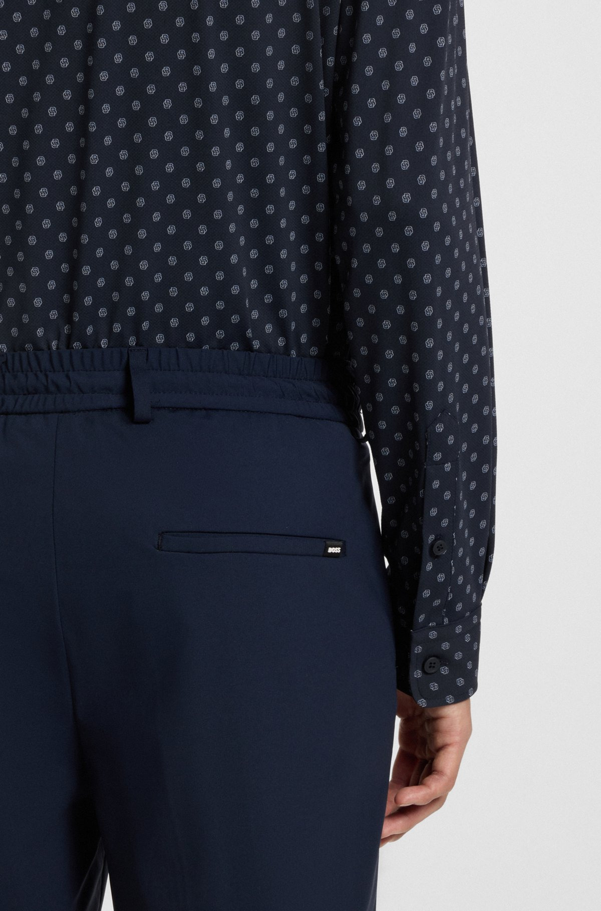SLIM-FIT SHIRT IN PRINTED PERFORMANCE-STRETCH ITALIAN FABRIC - 6