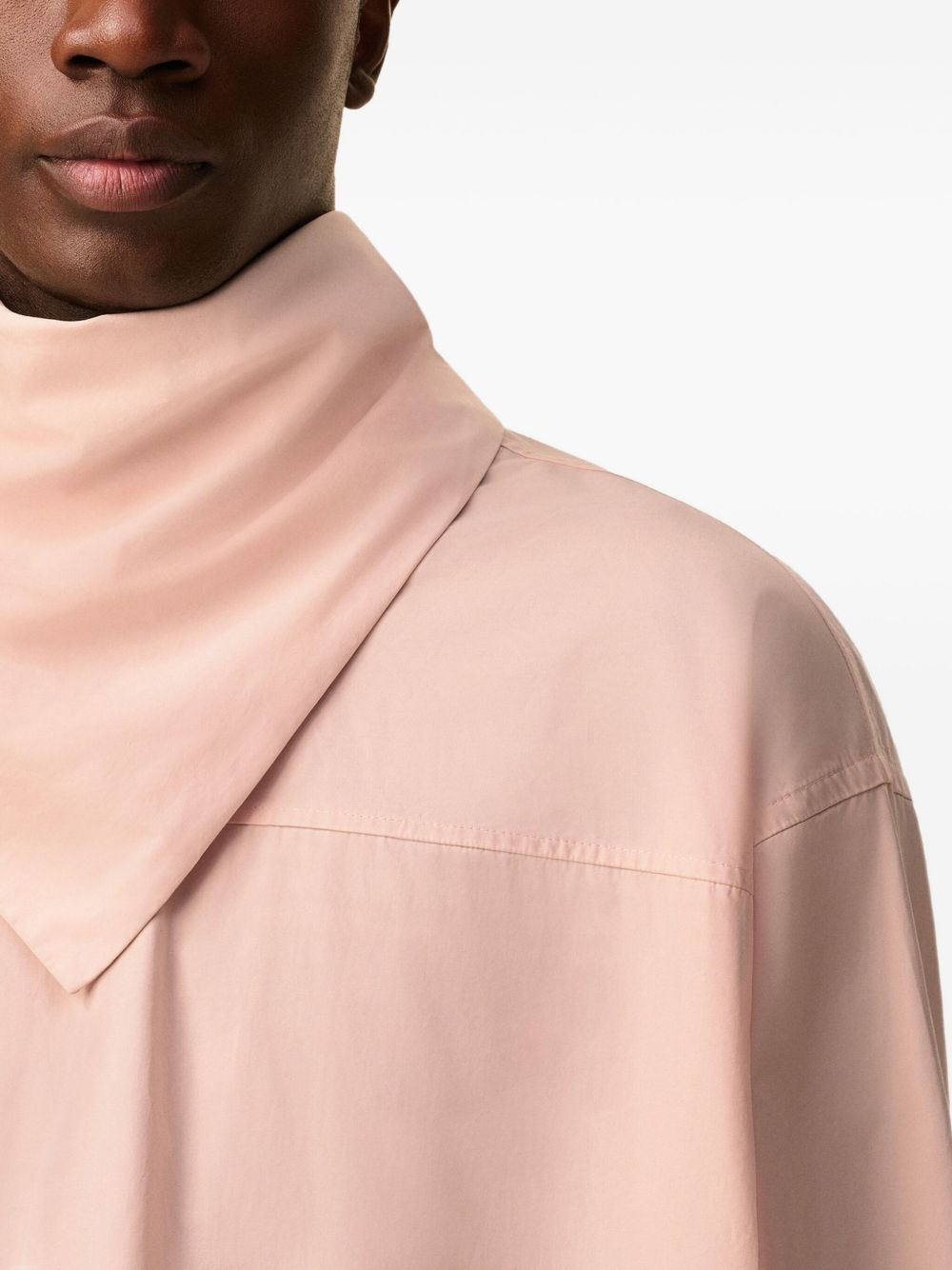 bandana-collar cotton blouse - 6