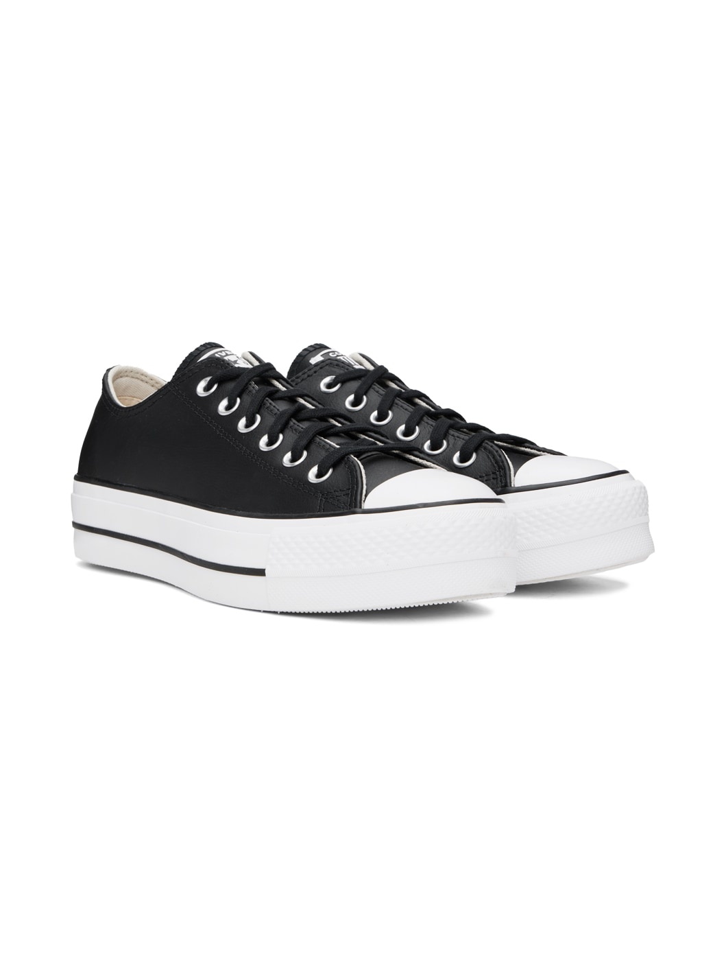 Black Chuck Taylor All Star Platform Leather Sneakers - 4