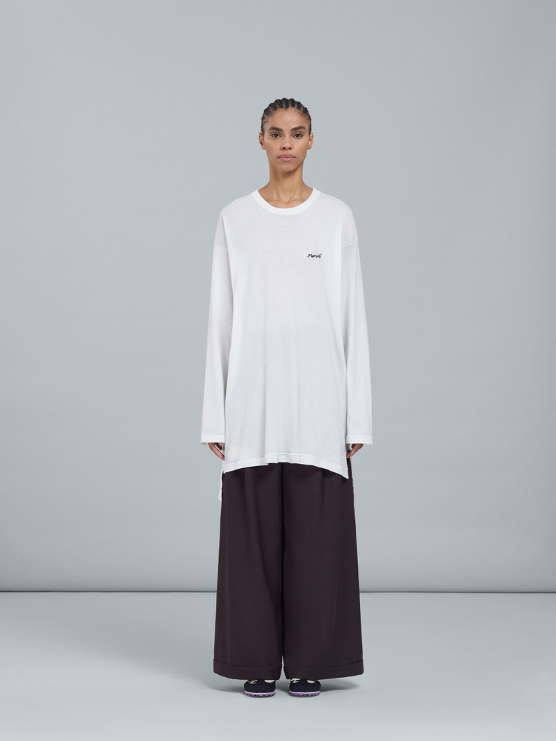Marni BROWN TROPICAL WOOL PALAZZO PANTS outlook