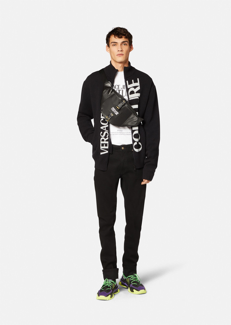 VERSACE JEANS COUTURE Logo Knit Wool Sweater outlook