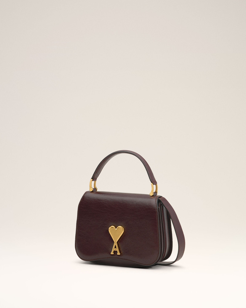 AMI Paris BURGUNDY LEATHER TOP HANDLE PARIS PARIS BAG outlook