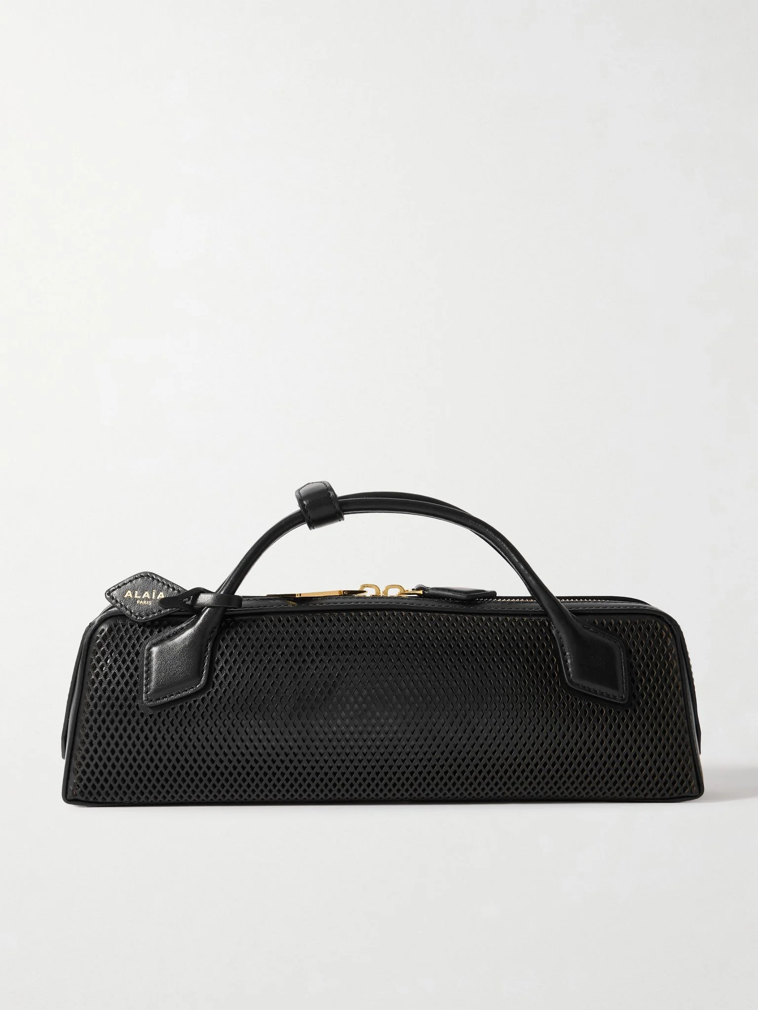 Teckel laser-cut leather tote Black - 1