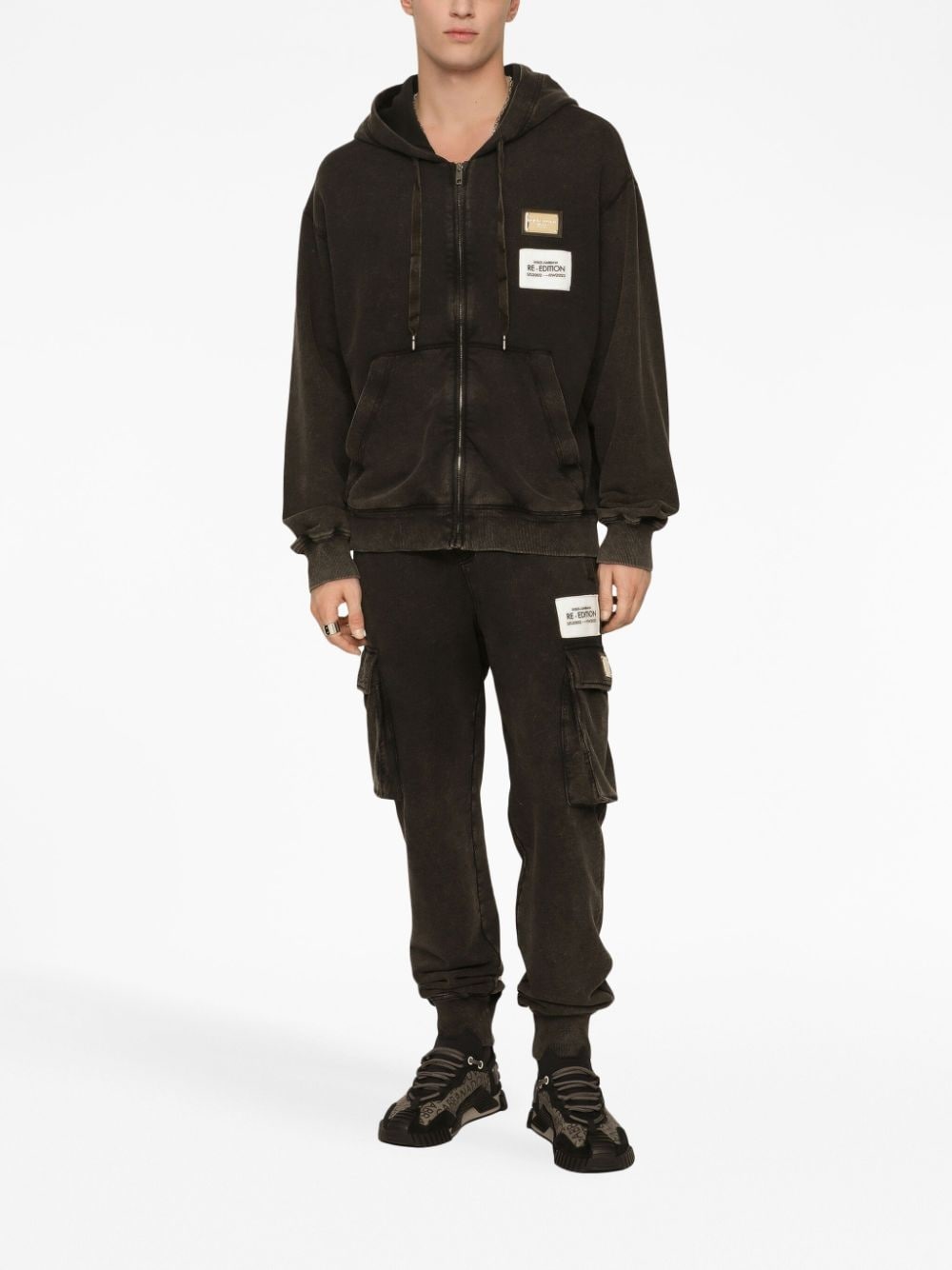 logo-patch zipped cardigan - 2