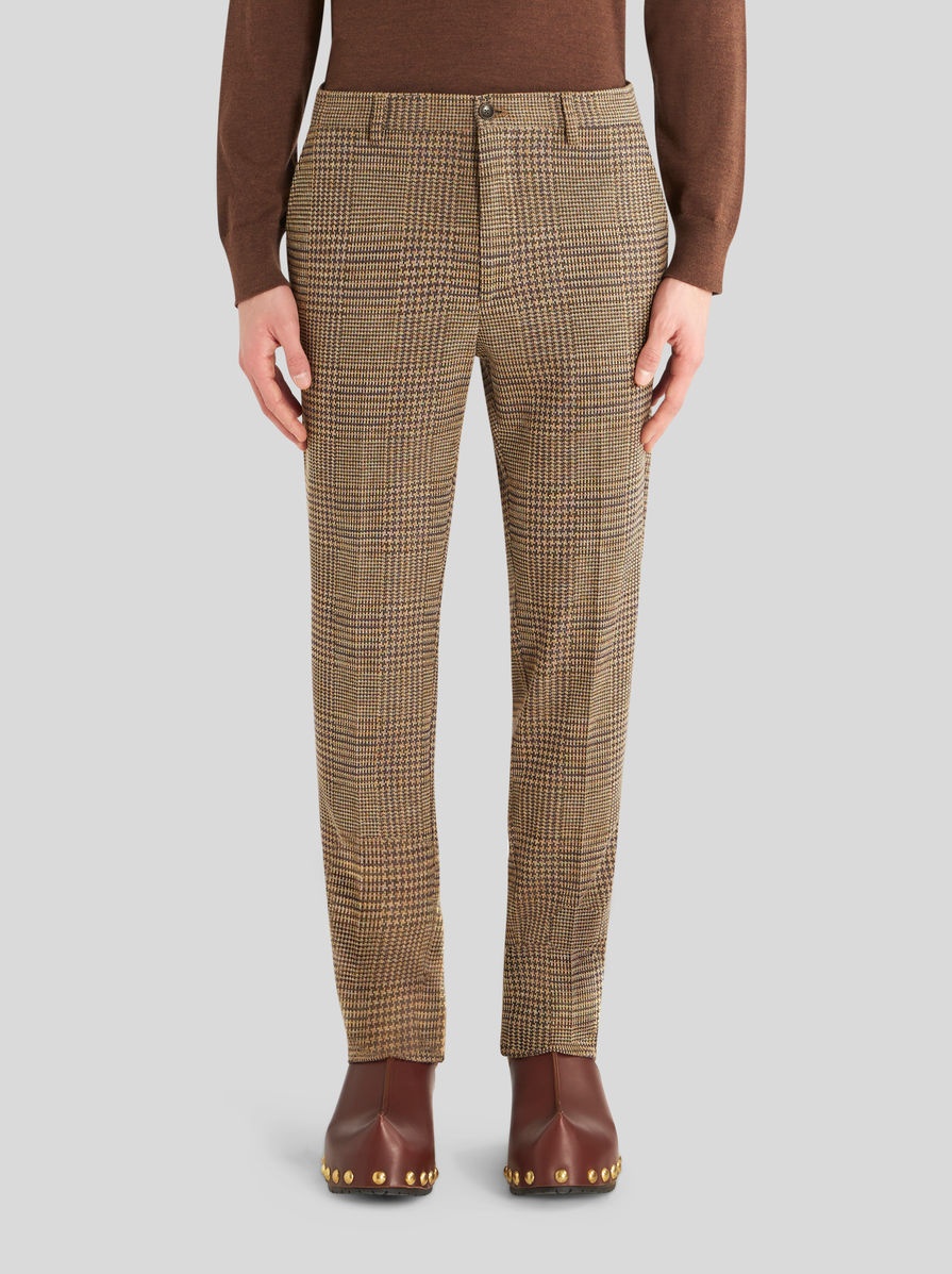 JERSEY TROUSERS WITH CHECK PATTERN - 2