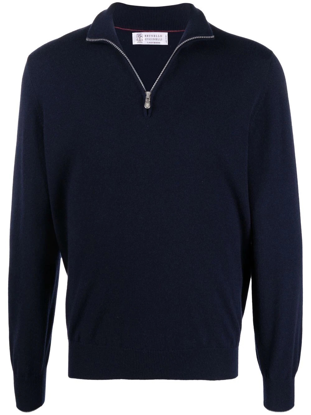 zip-front cashmere sweater - 1