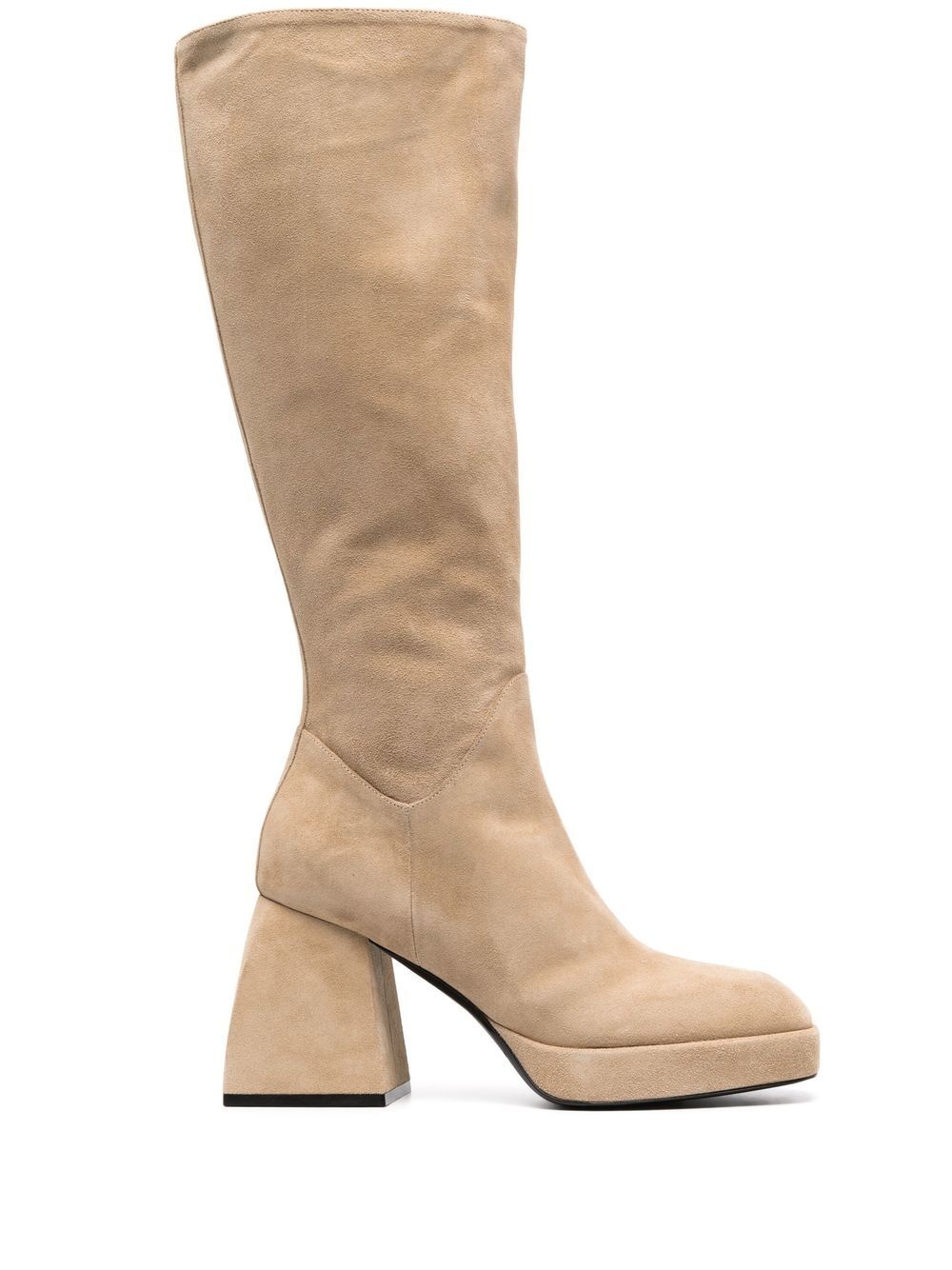 block-heel suede boots - 1
