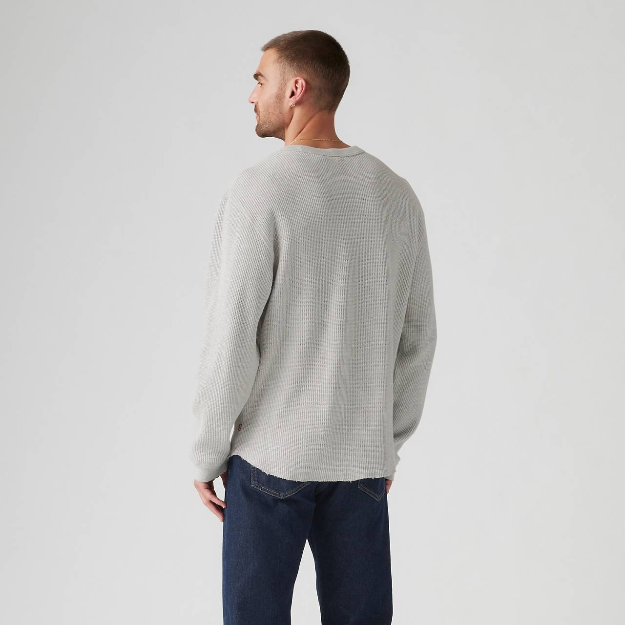 LONG SLEEVE RELAXED THERMAL T-SHIRT - 4
