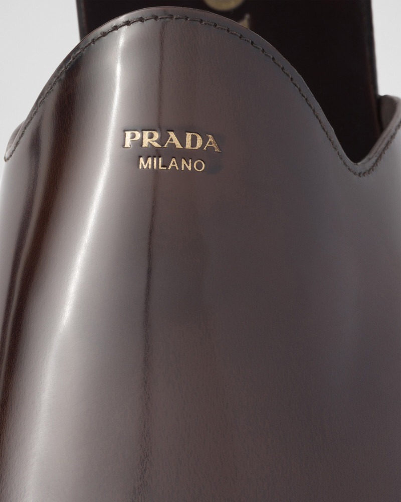 Brushed leather slippers 7