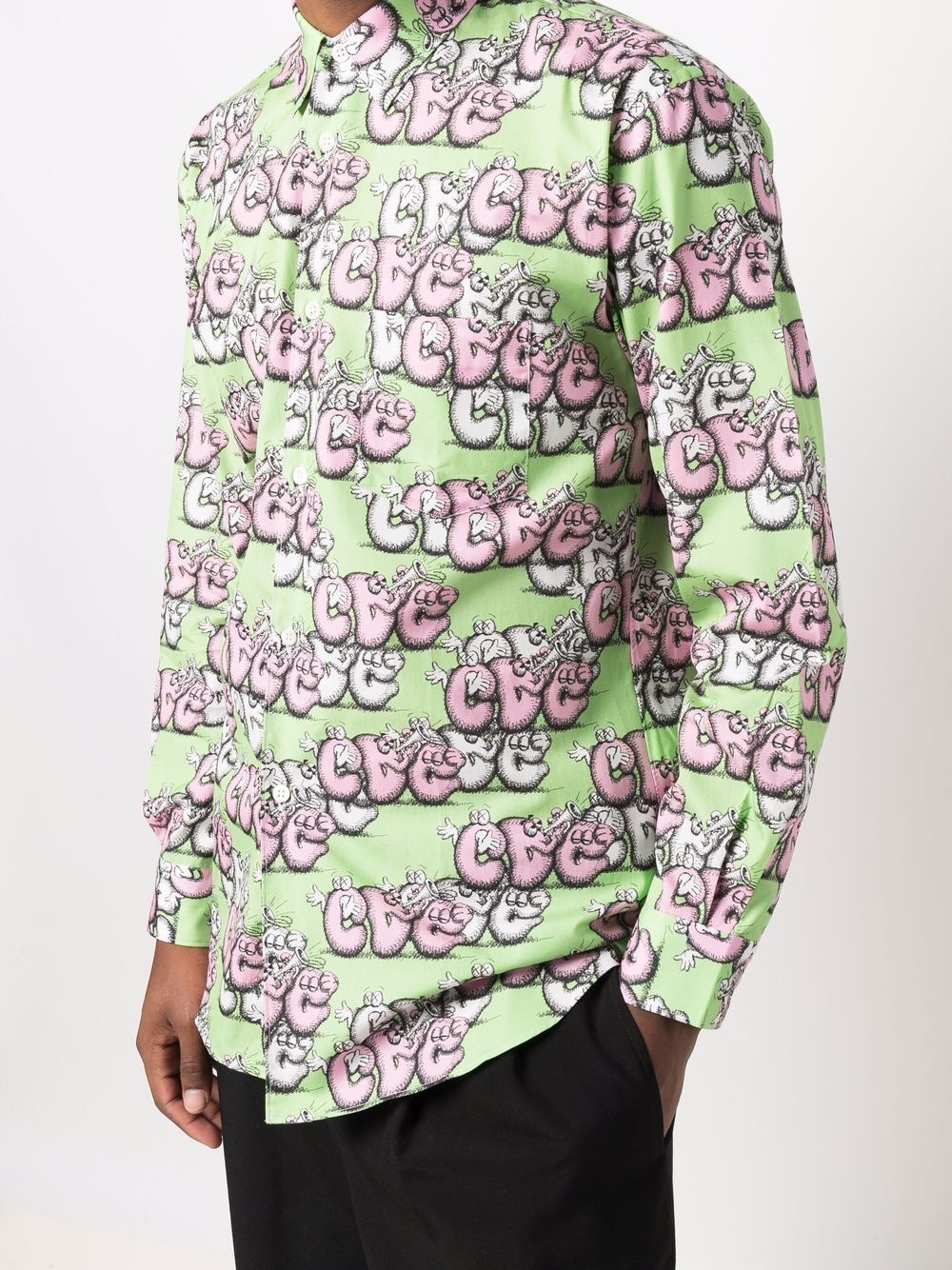 Kaws-print cotton shirt - 5