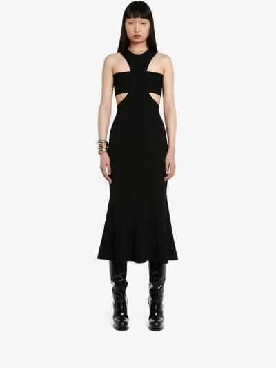 Alexander McQueen Women's Ribbed Knit Slashed Harness Dress in Black outlook