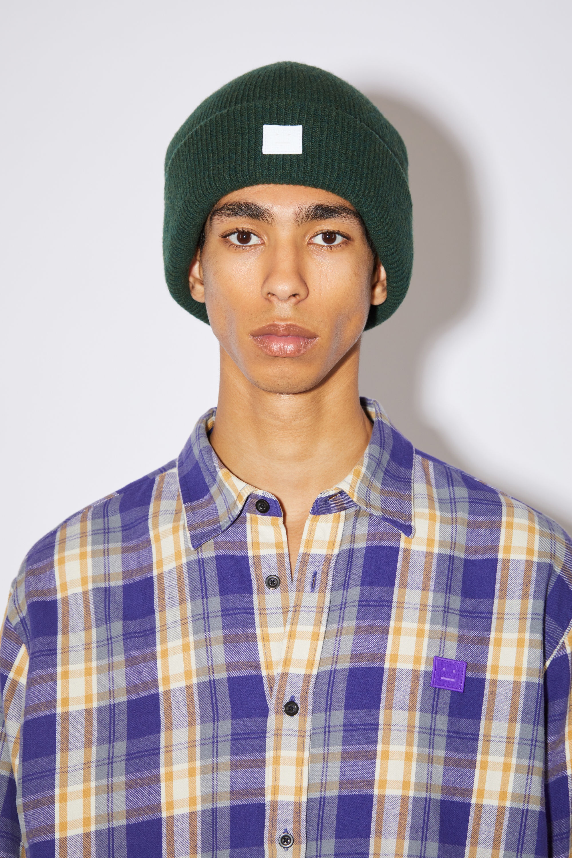Rib knit beanie - Dark green - 3