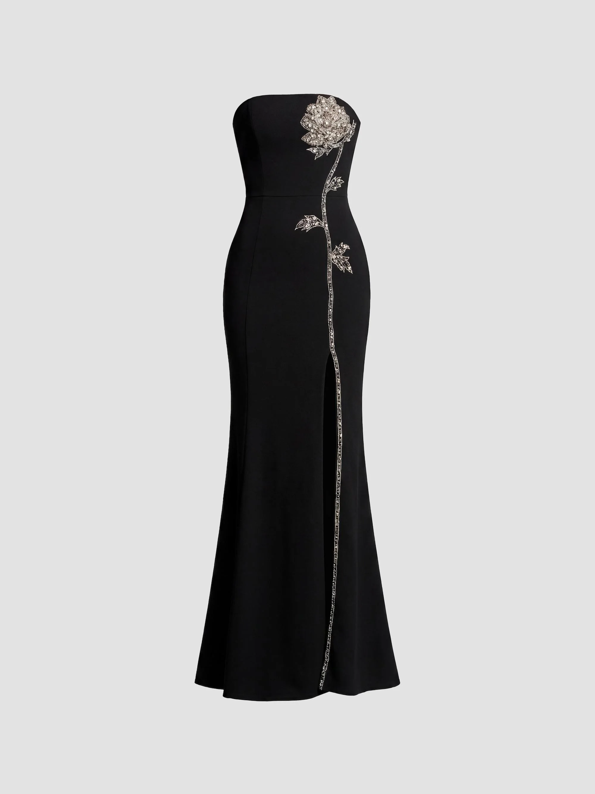 Women's Dion Embellished Mermaid Gown - Black Silver - 1
