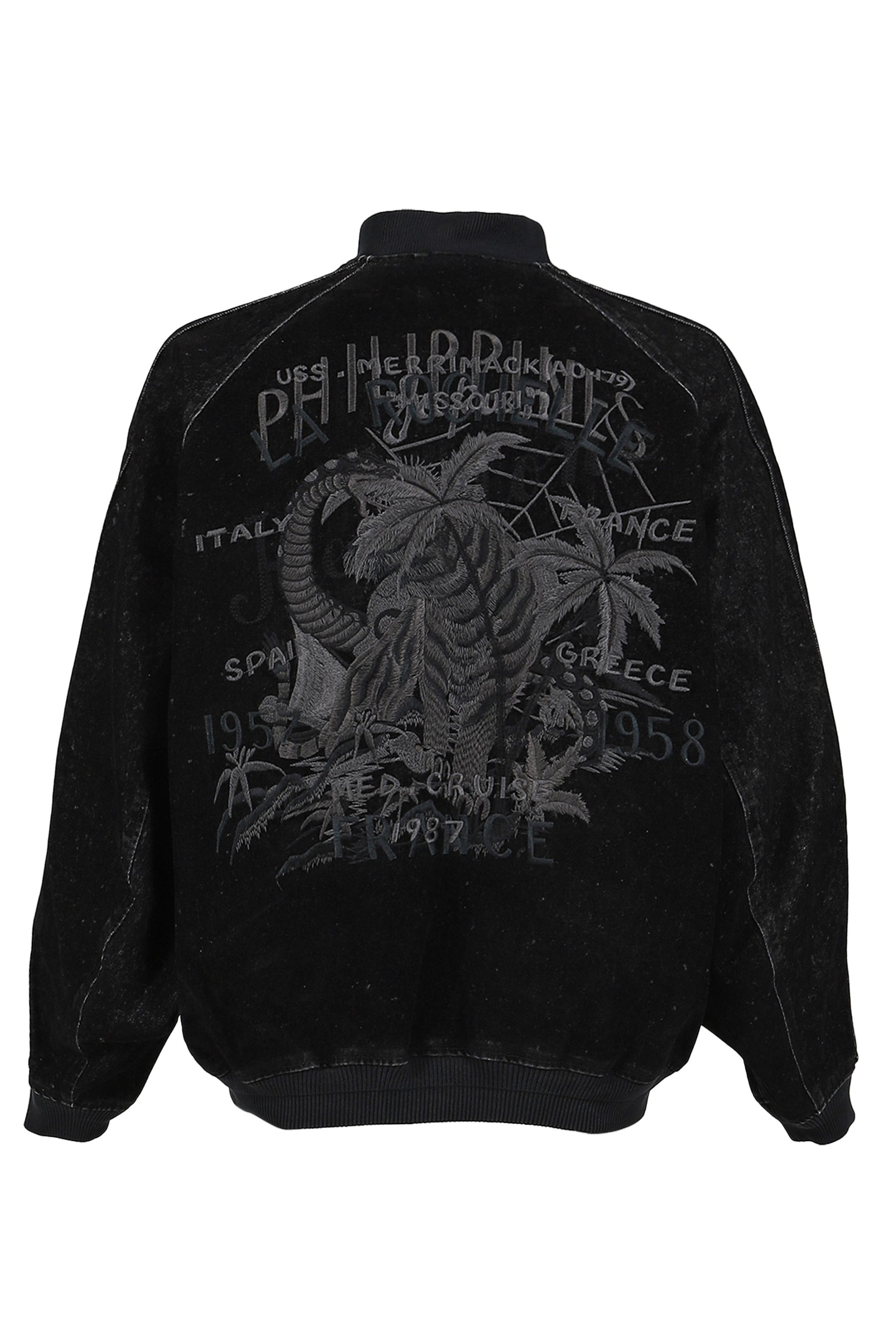 FLOCKED DEINM SOUVENIR JACKET / BLK - 6