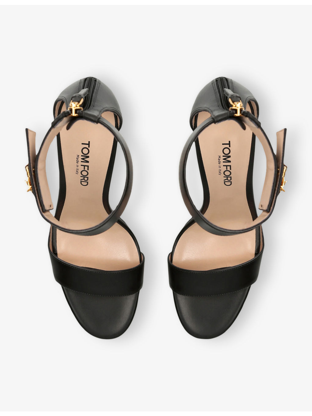 "Padlock Leather Heeled Sandals 4.13""" - 2