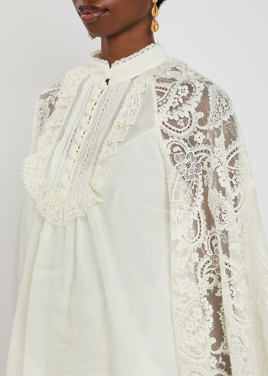 Zimmermann Ascension Lace Yoke Tunic Ramie Tunic - 5