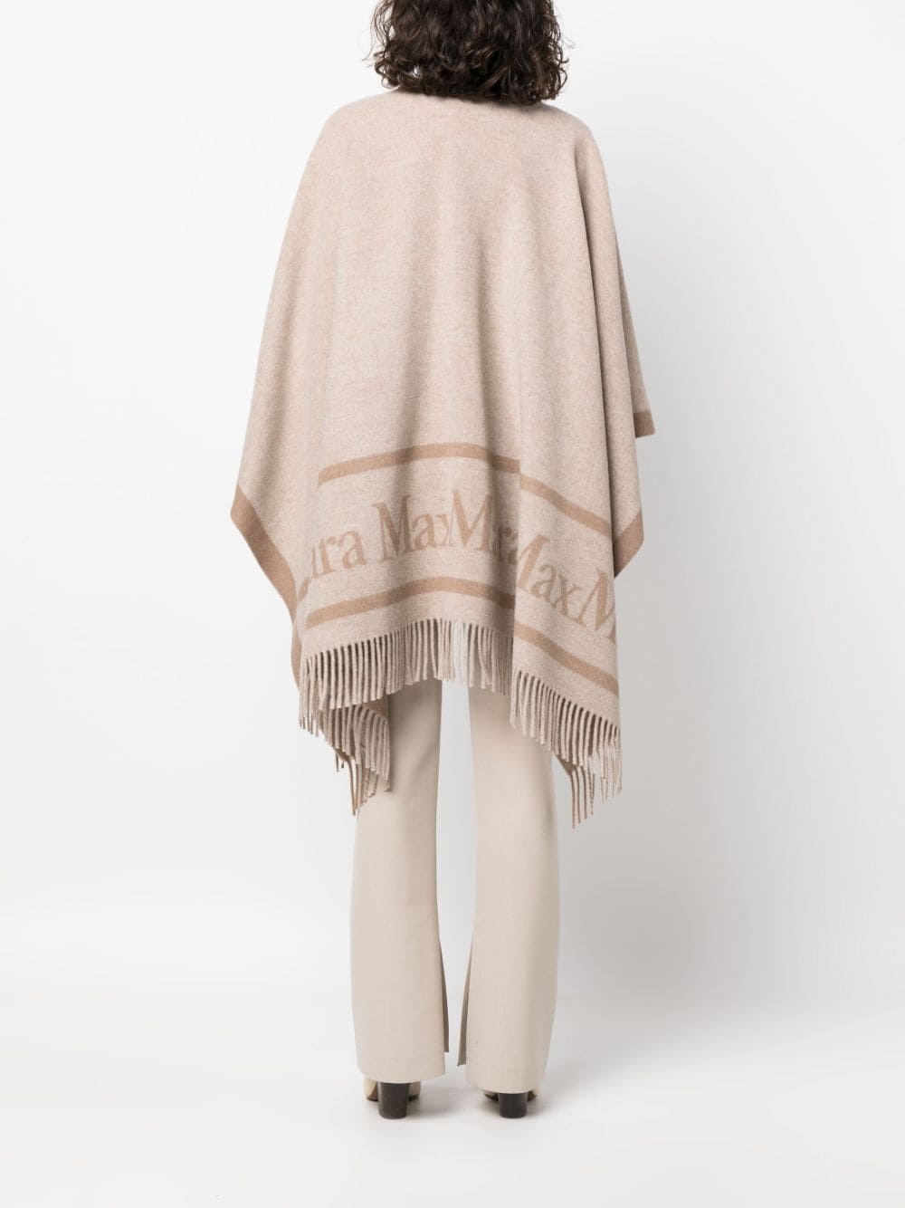 Max Mara logo-jacquard wool cape | farfetch | REVERSIBLE