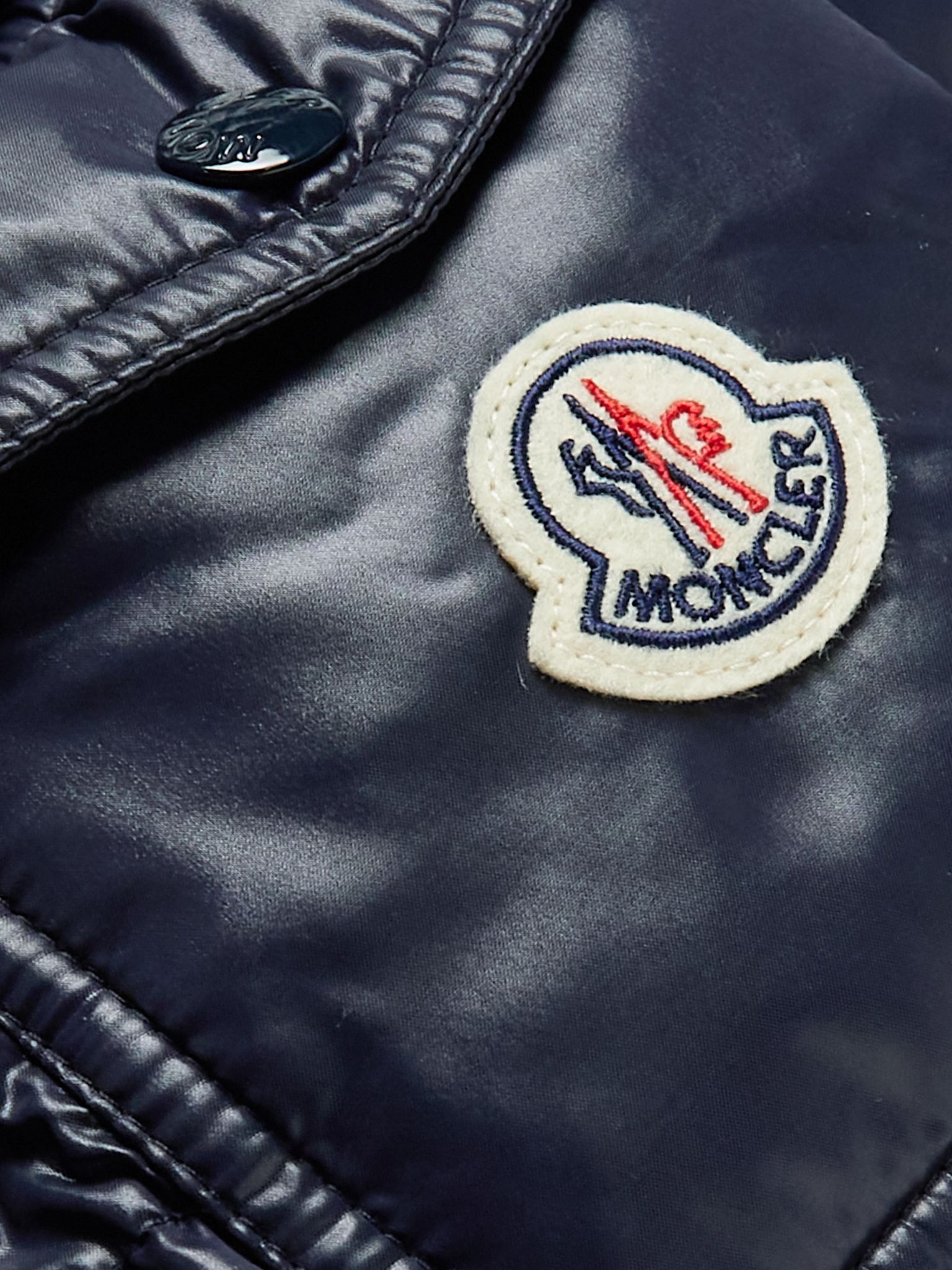 Maya Quilted Shell Hooded Down Jacket Navy - 5