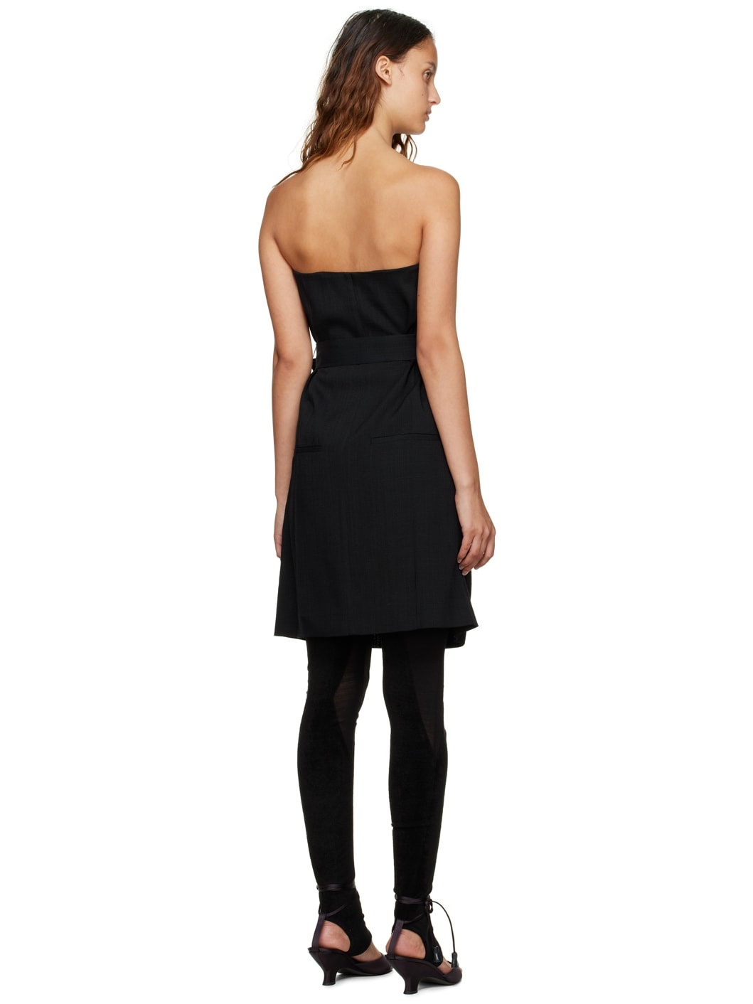 Black Strapless Minidress - 3