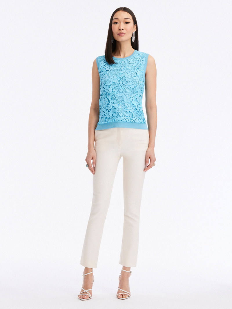 Oscar de la Renta ACORN GUIPURE INSET TANK outlook