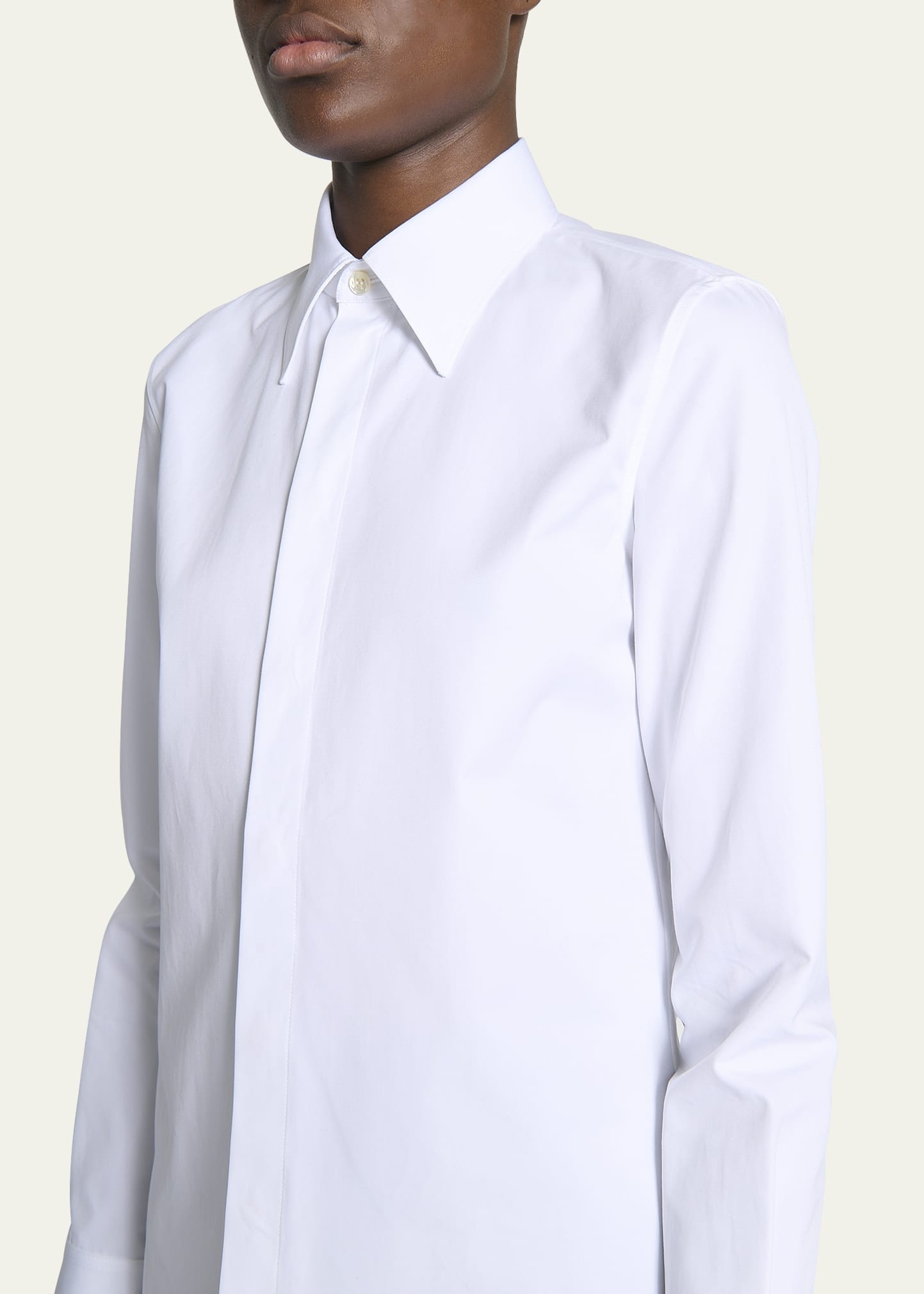 Cotton Button-Front Blouse - 5
