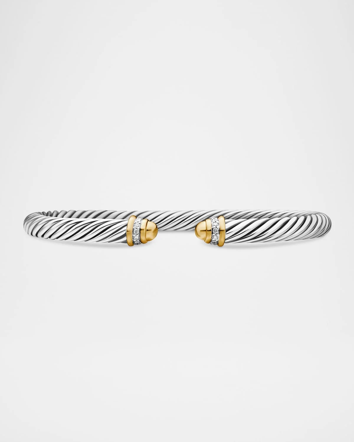 Cable Classics Bracelet with Gold Domes and Diamonds - 1