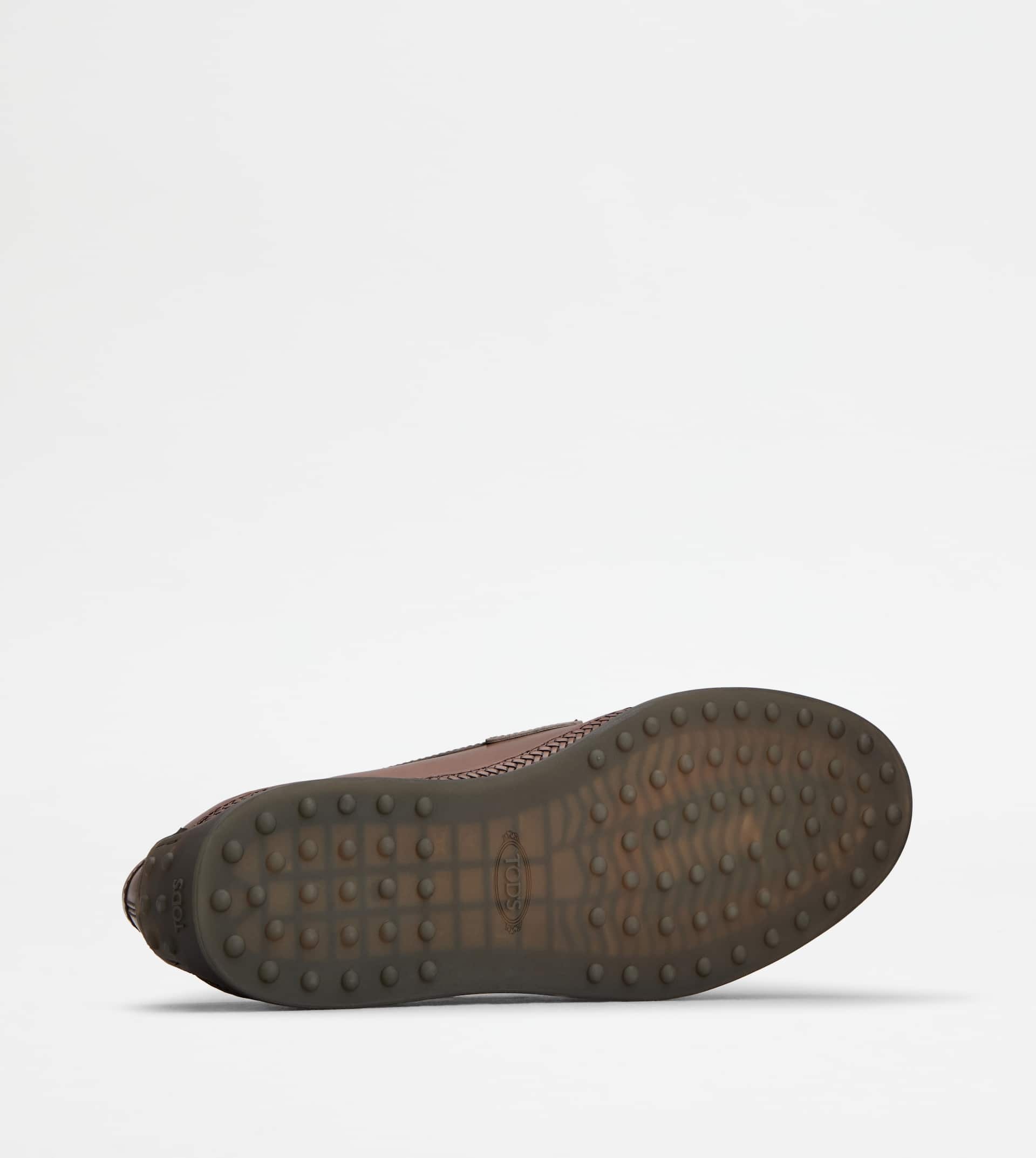 LOAFERS IN LEATHER - BROWN - 4