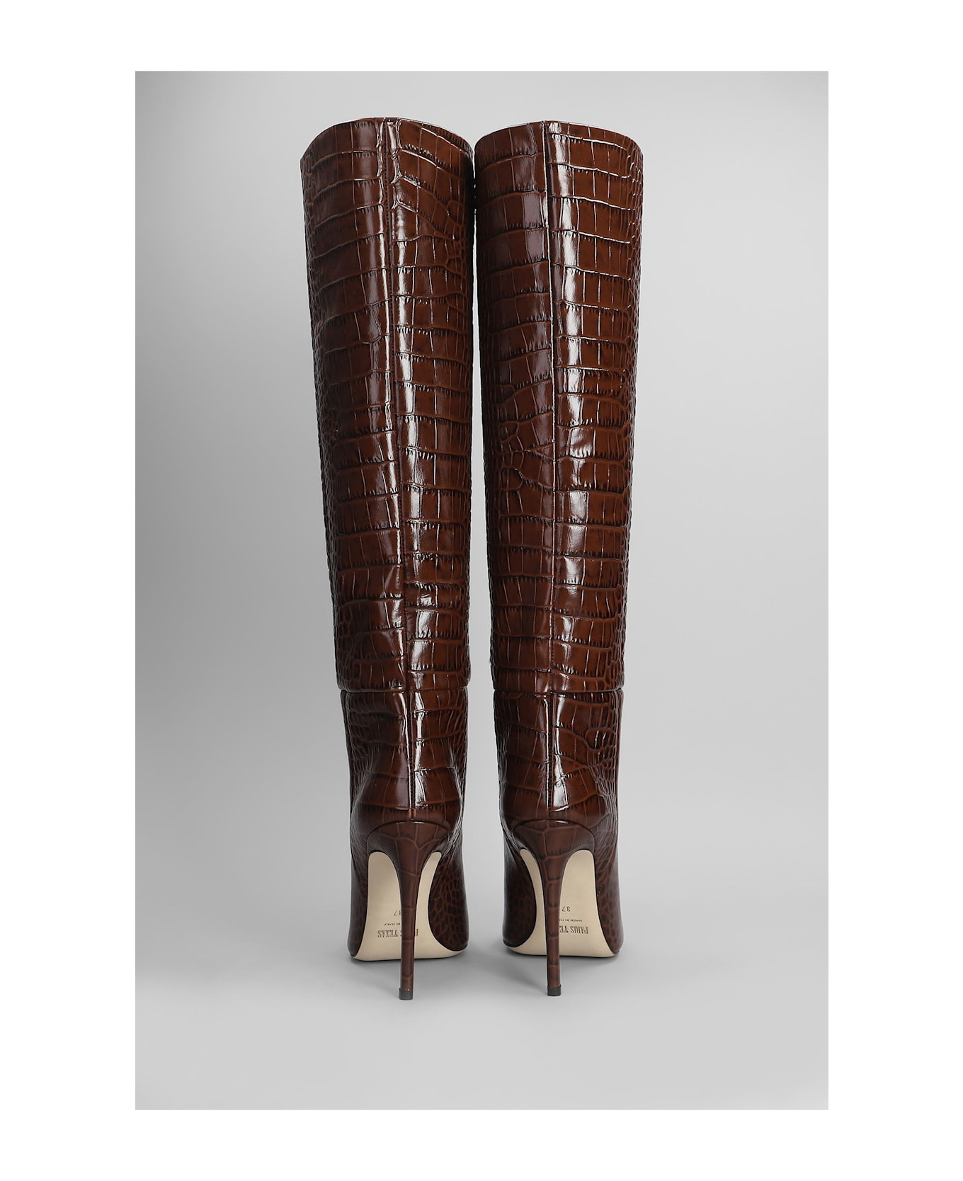 Stiletto Boot High Heels Boots In Brown Leather - 4