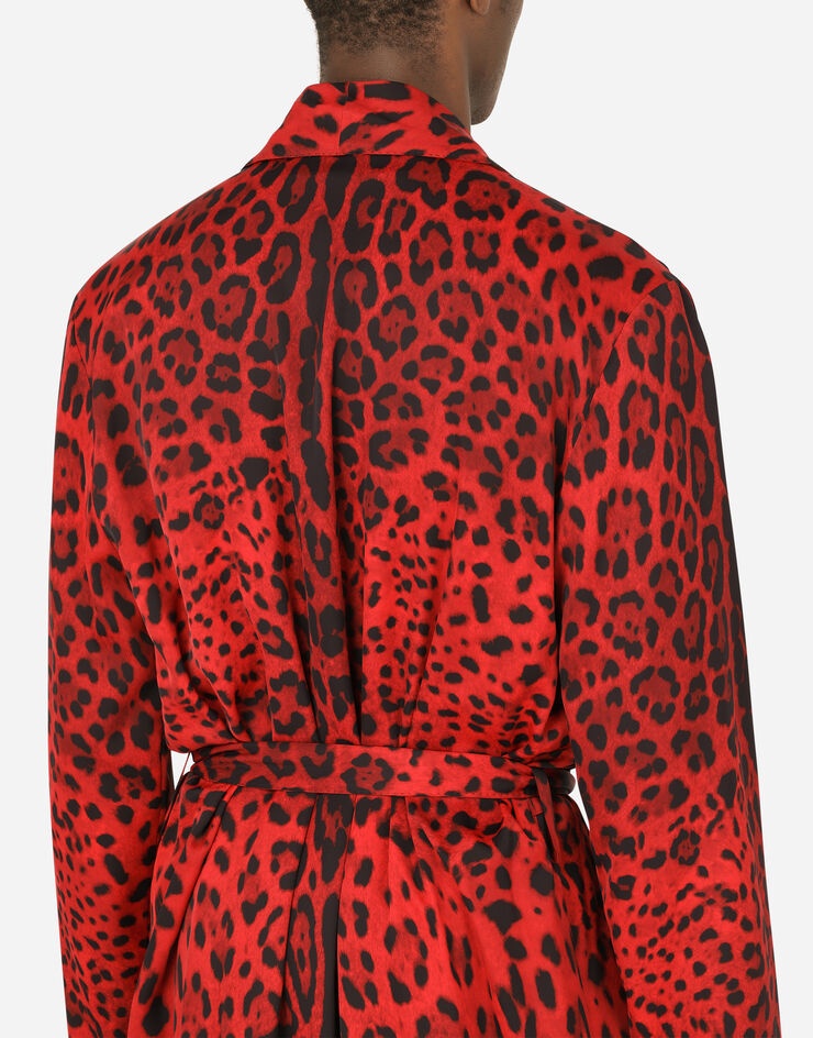 Leopard-print viscose robe - 5