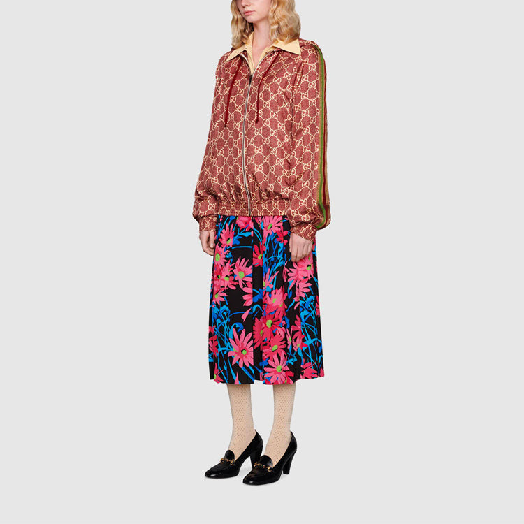 (WMNS) Gucci GG Supreme Print Silk Jacket 'Sweet Berries Rose' 631880-XJCL5-5281 - 4