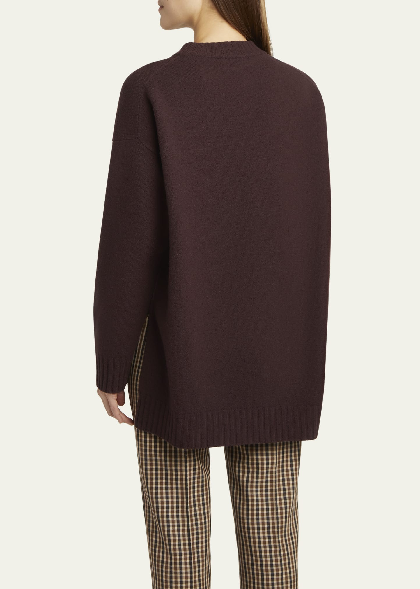 Superfine Merino Wool Oversized Crewneck Sweater - 3