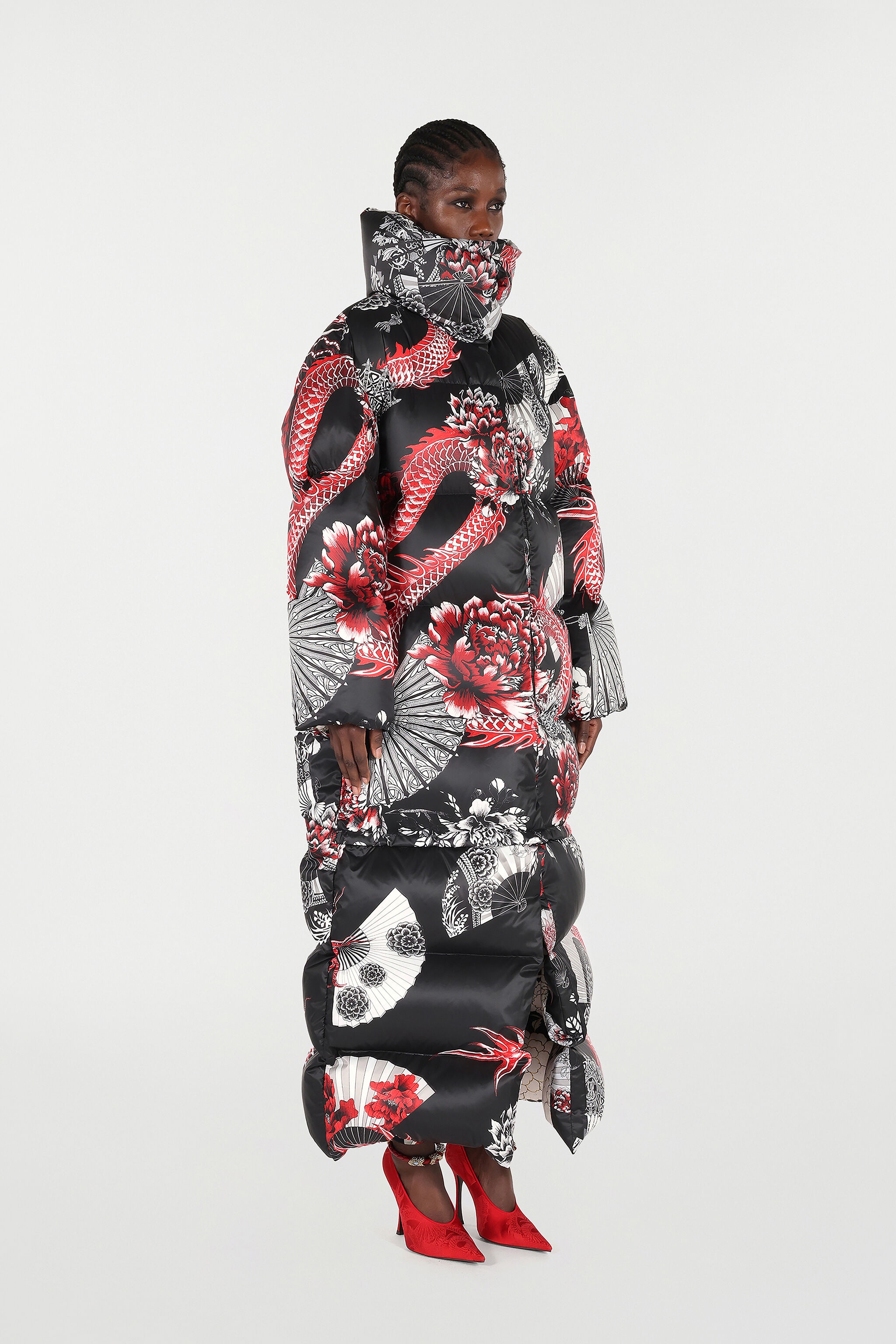 Down Jacket With All-Over Print And Removable Lower Insert - 3