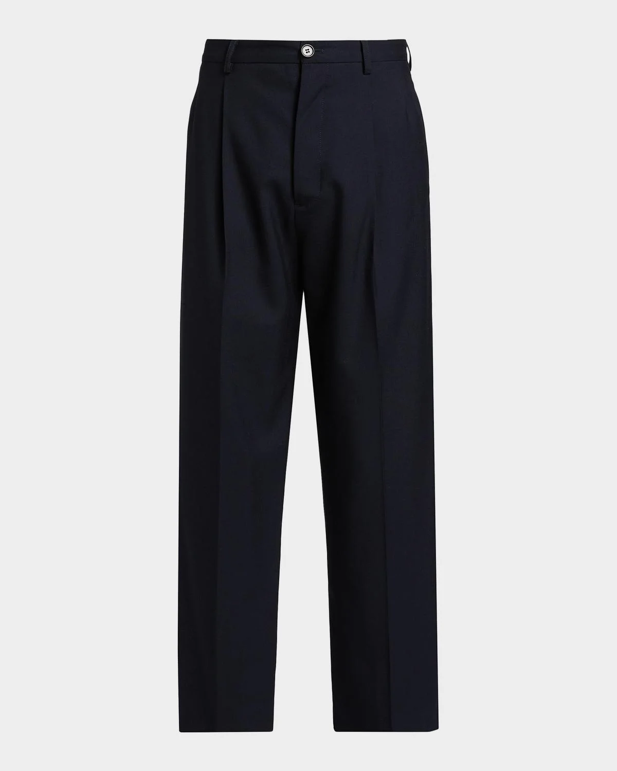 Men's Tropical Wool Cropped Pleated Pants - 1