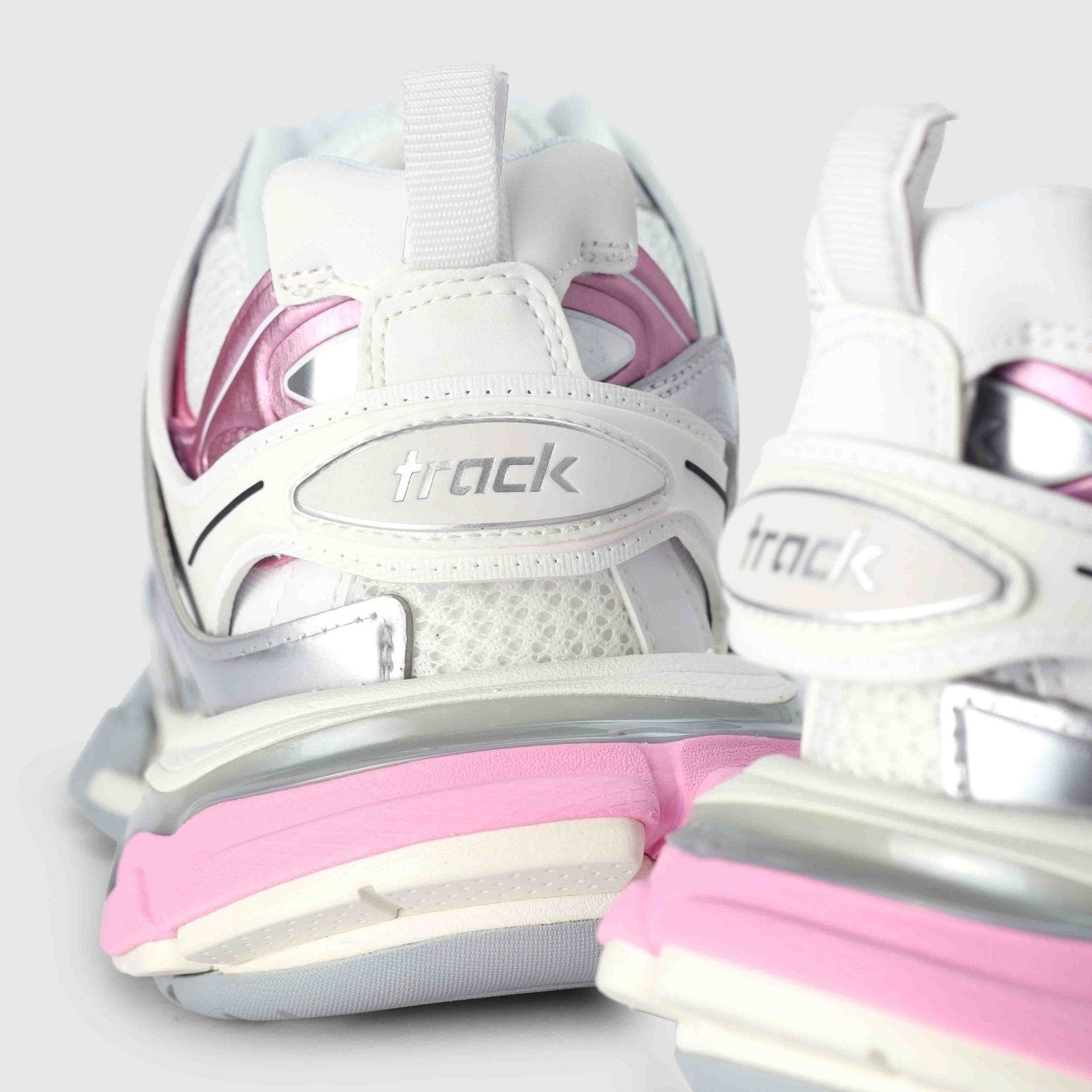 Balenciaga Women's Track Pink Silver Trainers - 4