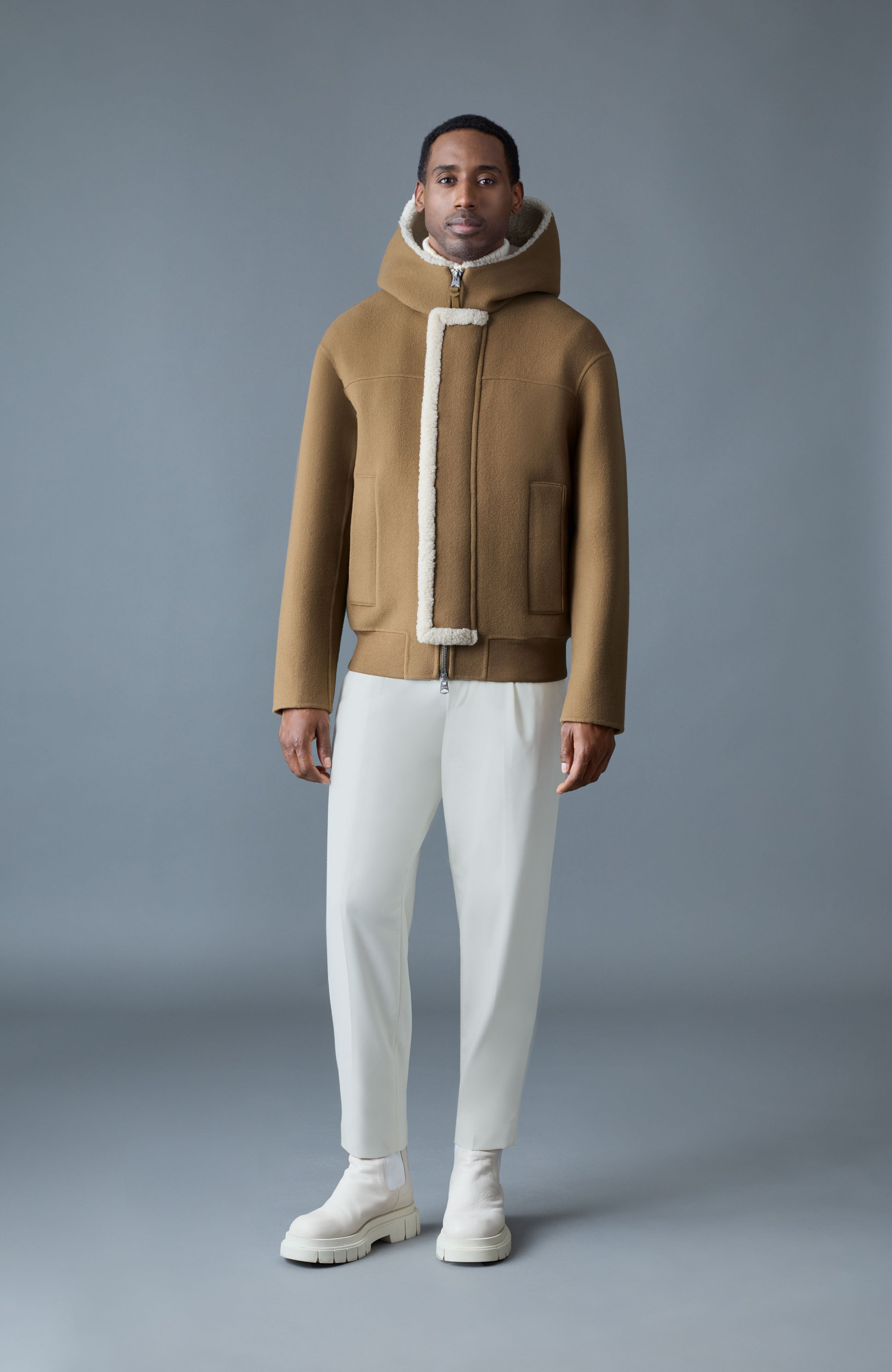 JAY Heavy Double-Face Wool Hooded Jacket - 2