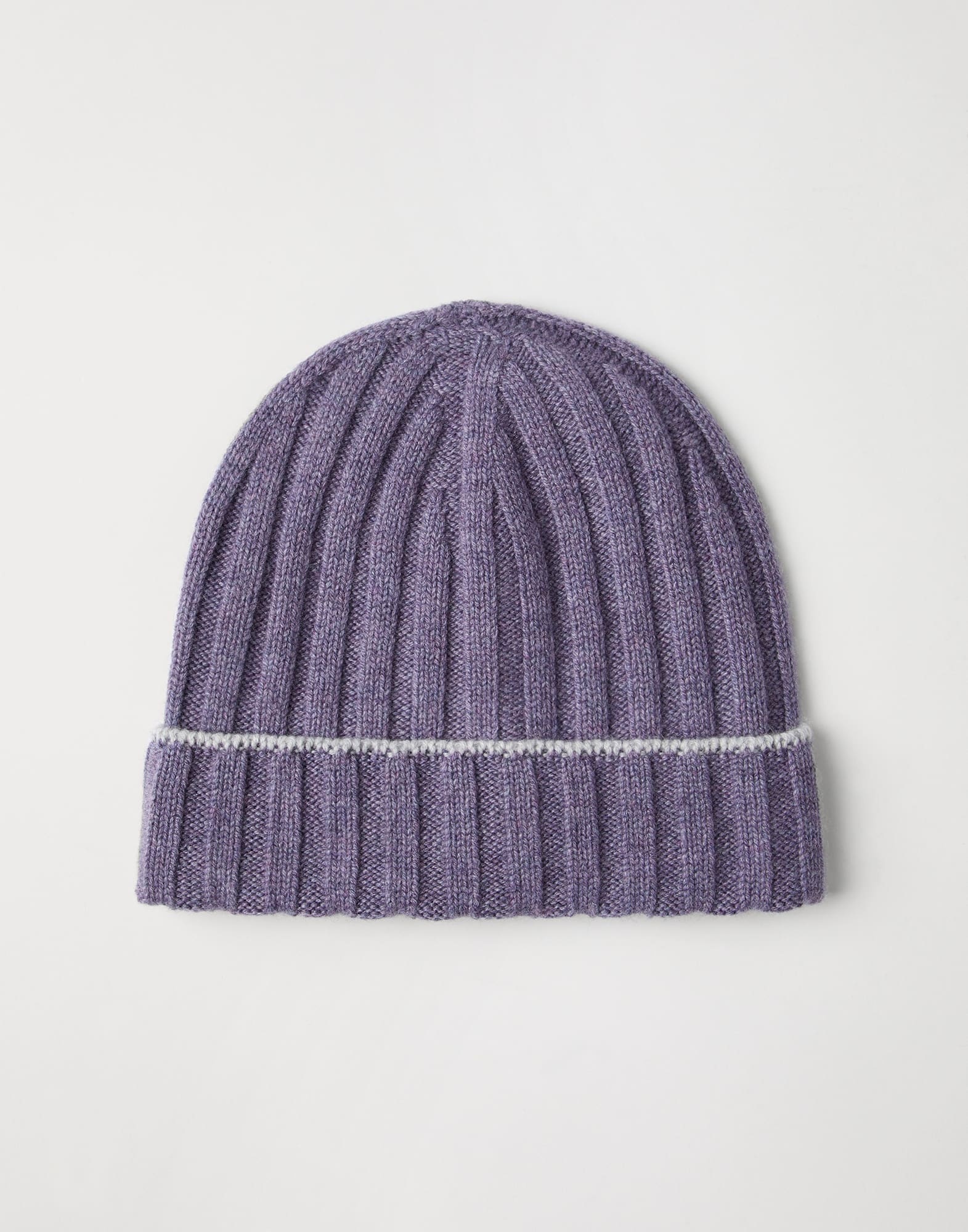 Cashmere rib knit beanie - 1