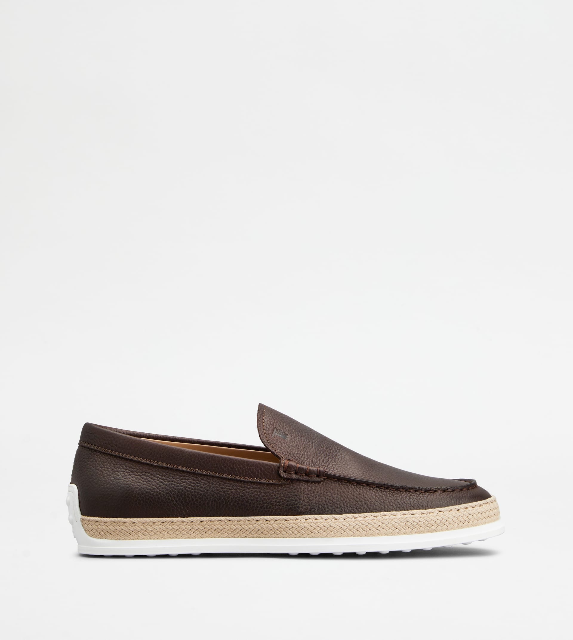 SLIPPER LOAFERS IN LEATHER - BROWN - 1